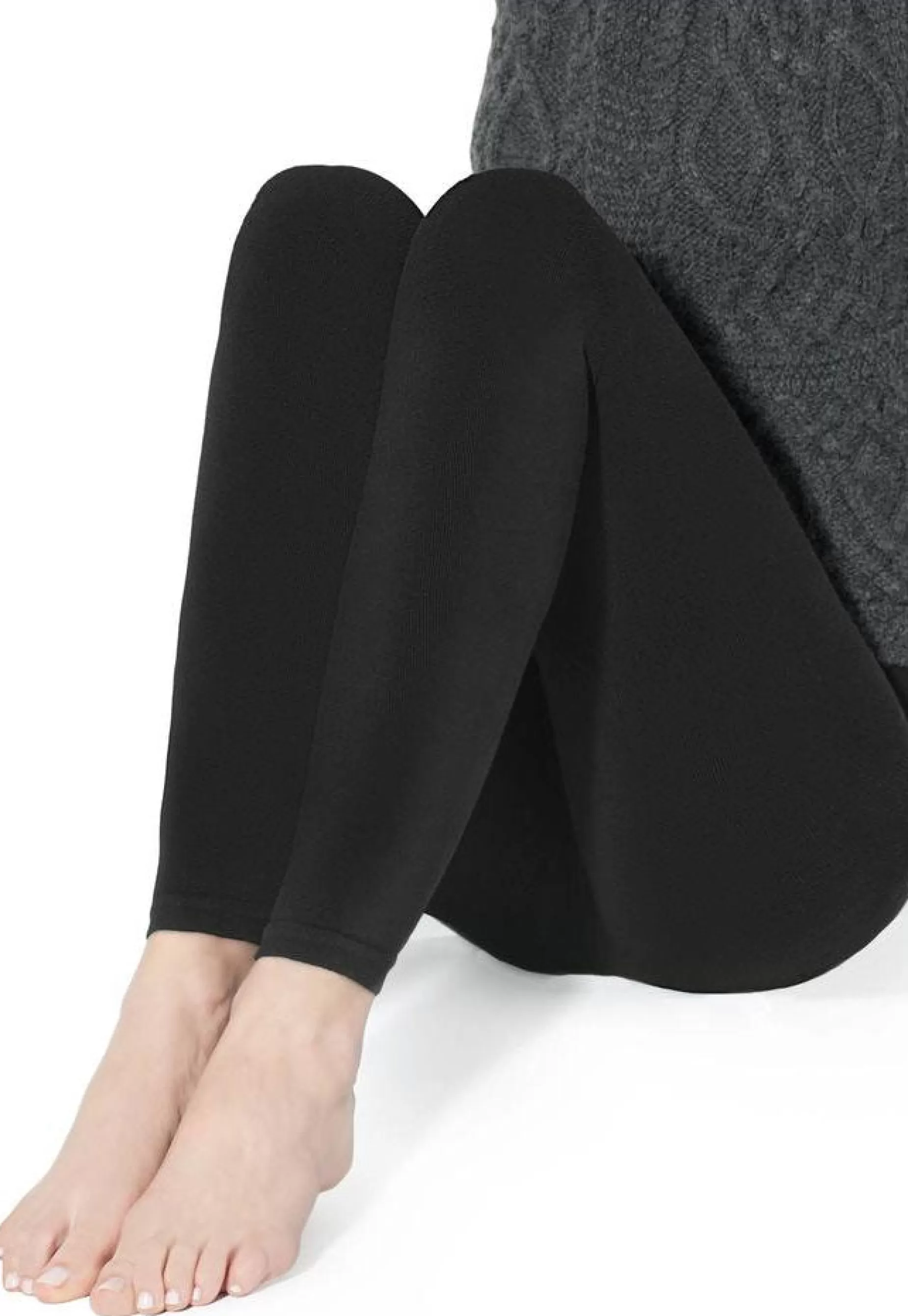 Opaque Leggings | Marilyn Arctica 250 Den Cotton & Wool Opaque Leggings By Nero: Black