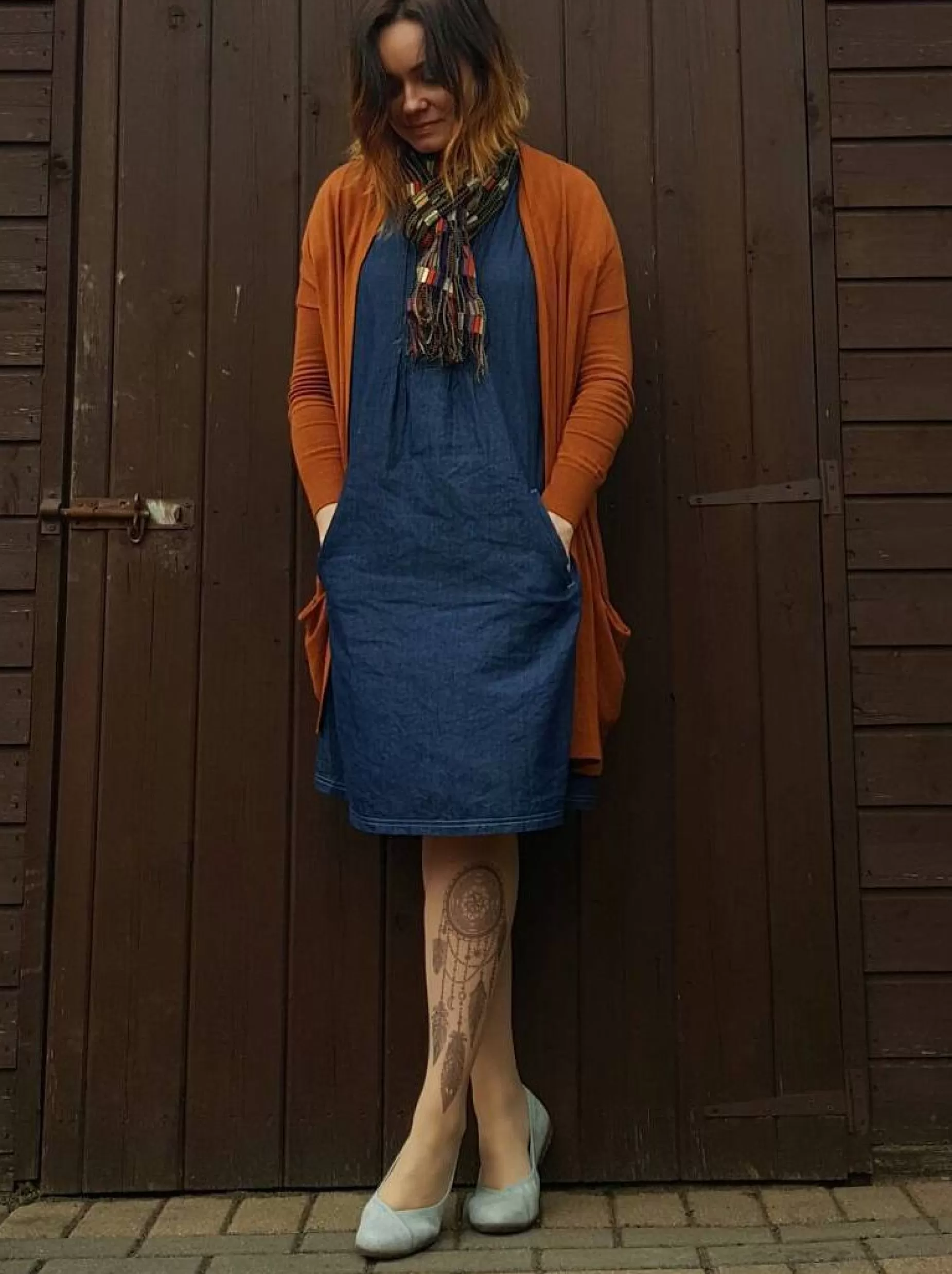 Patterned Tights | Stop & Stare Black Dreamcatcher Tattoo Tights By Sun: Medium Tan With Peachy Brown Tones For A Healthy Sun Tan Effect