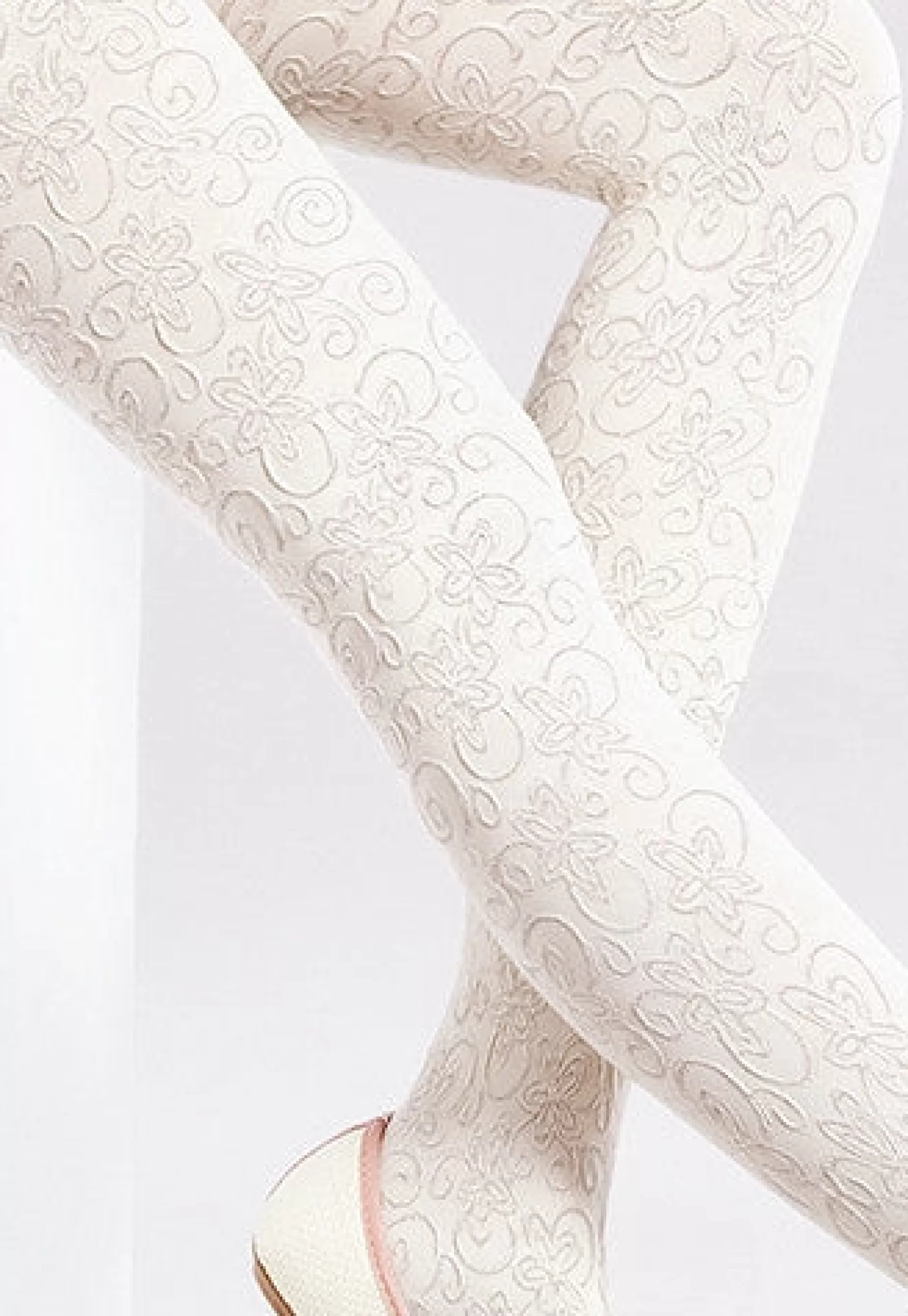Kids' Tights | Giulia Bonny 02 Floral 3D Textured Opaque Girls' Tights By