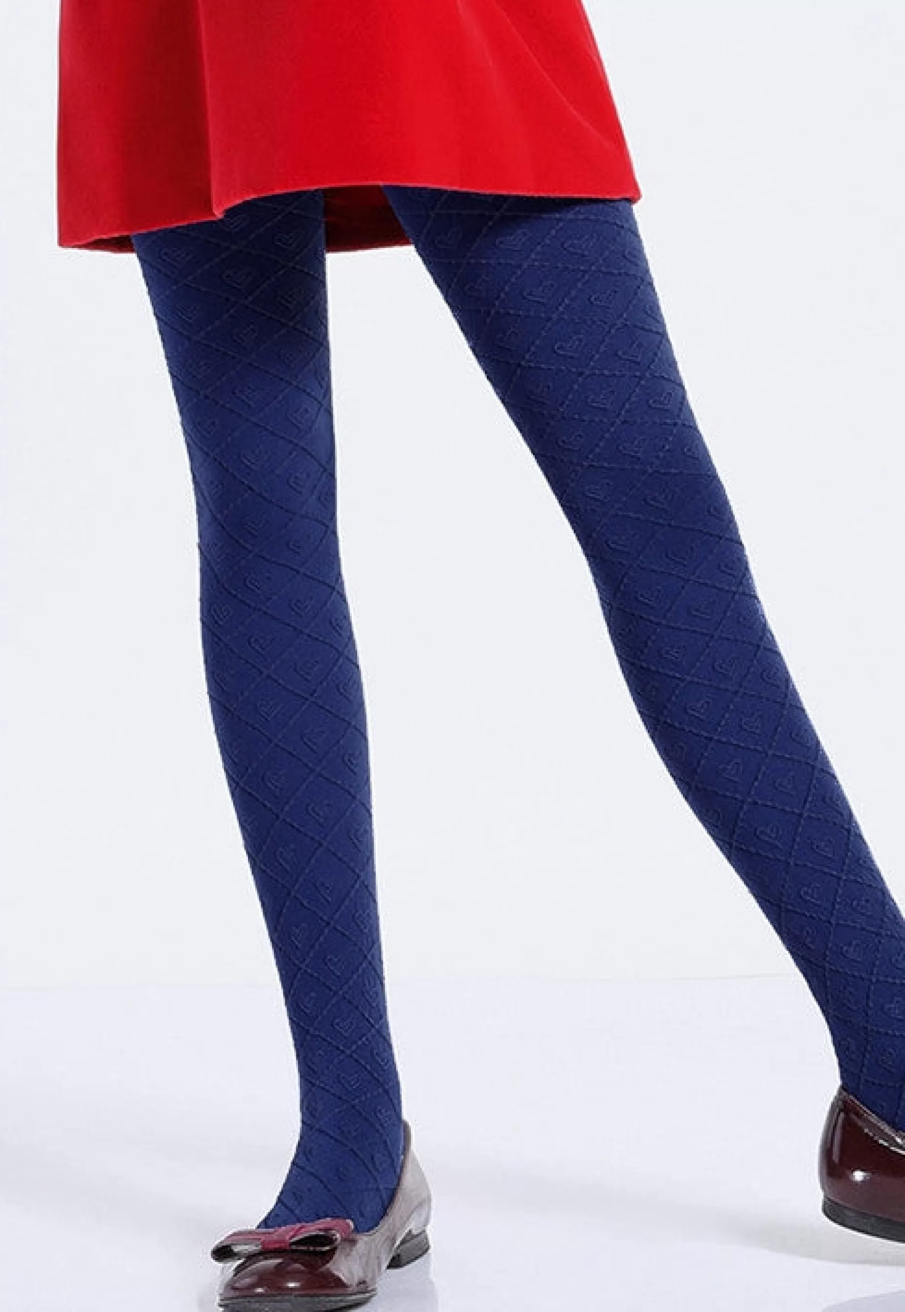 Kids' Tights | Giulia Bonny 11 Hearts & Diamonds Textured Girls' Tights By