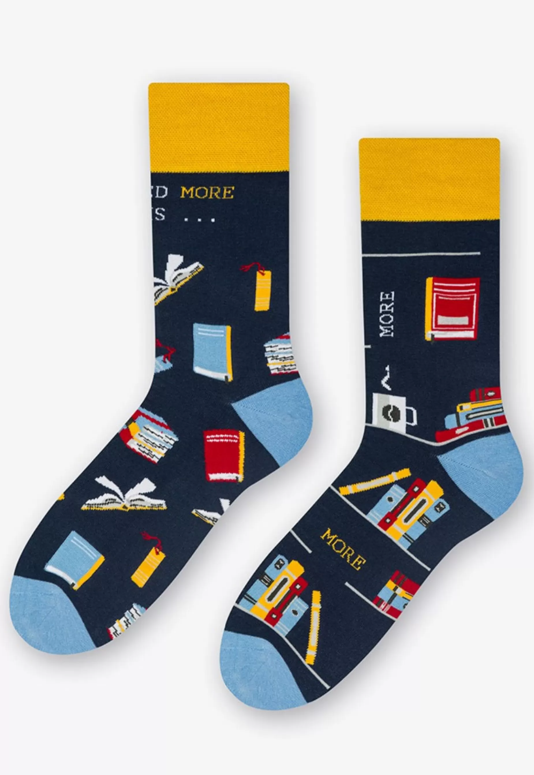 Cotton Socks | More Books Odd Patterned Socks In By Navy
