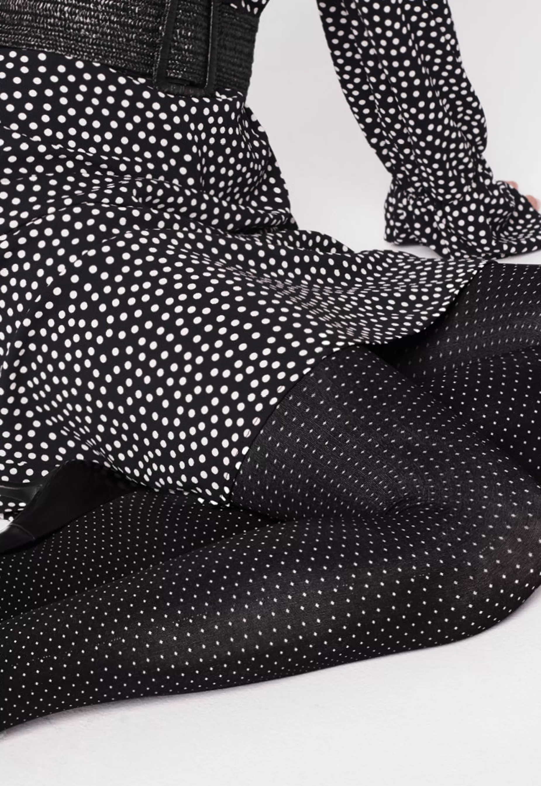 Polka Dot Tights | Fiore Buona Sera Polka Dot Patterned Tights By Nero: Black