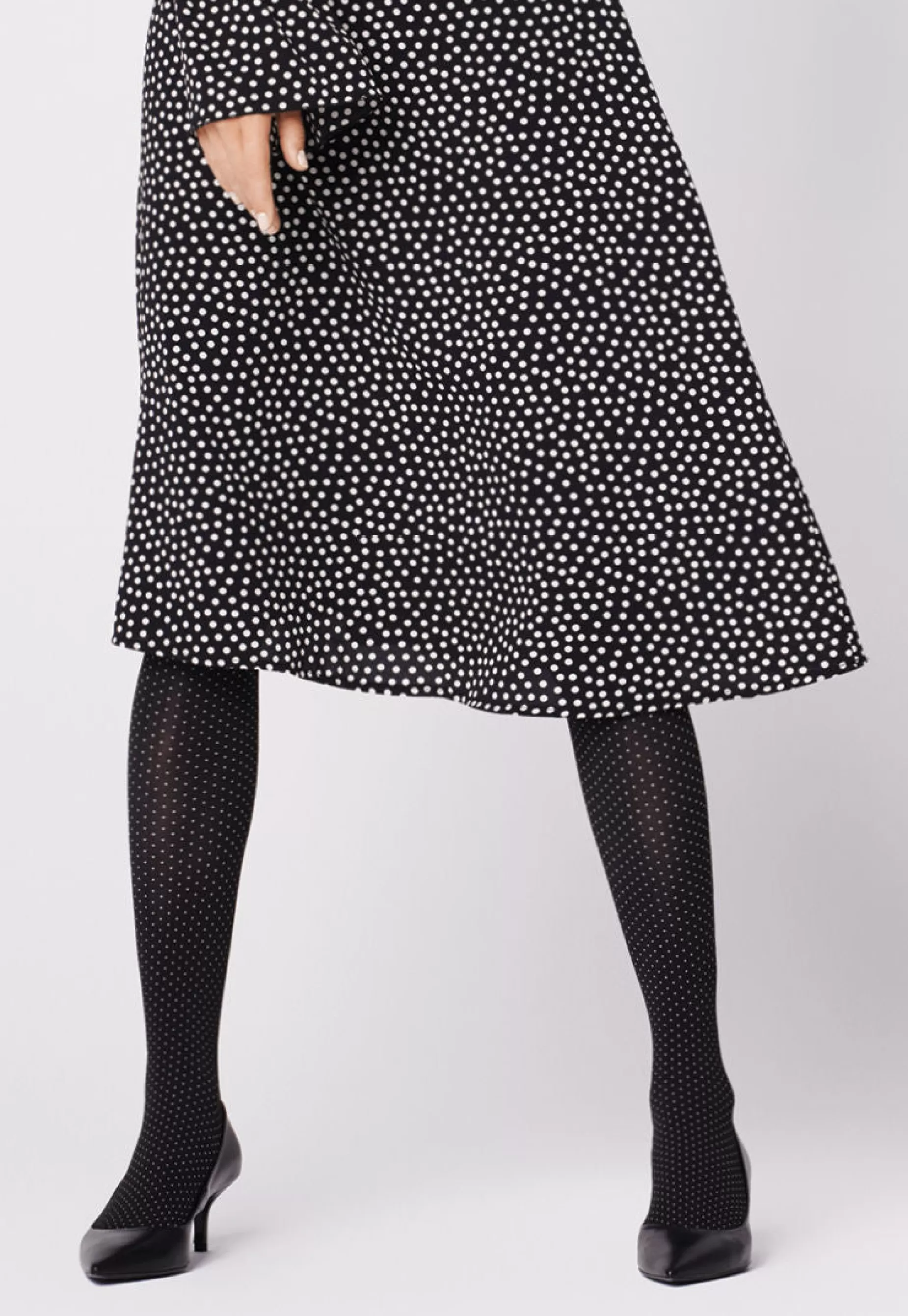 Polka Dot Tights | Fiore Buona Sera Polka Dot Patterned Tights By Nero: Black