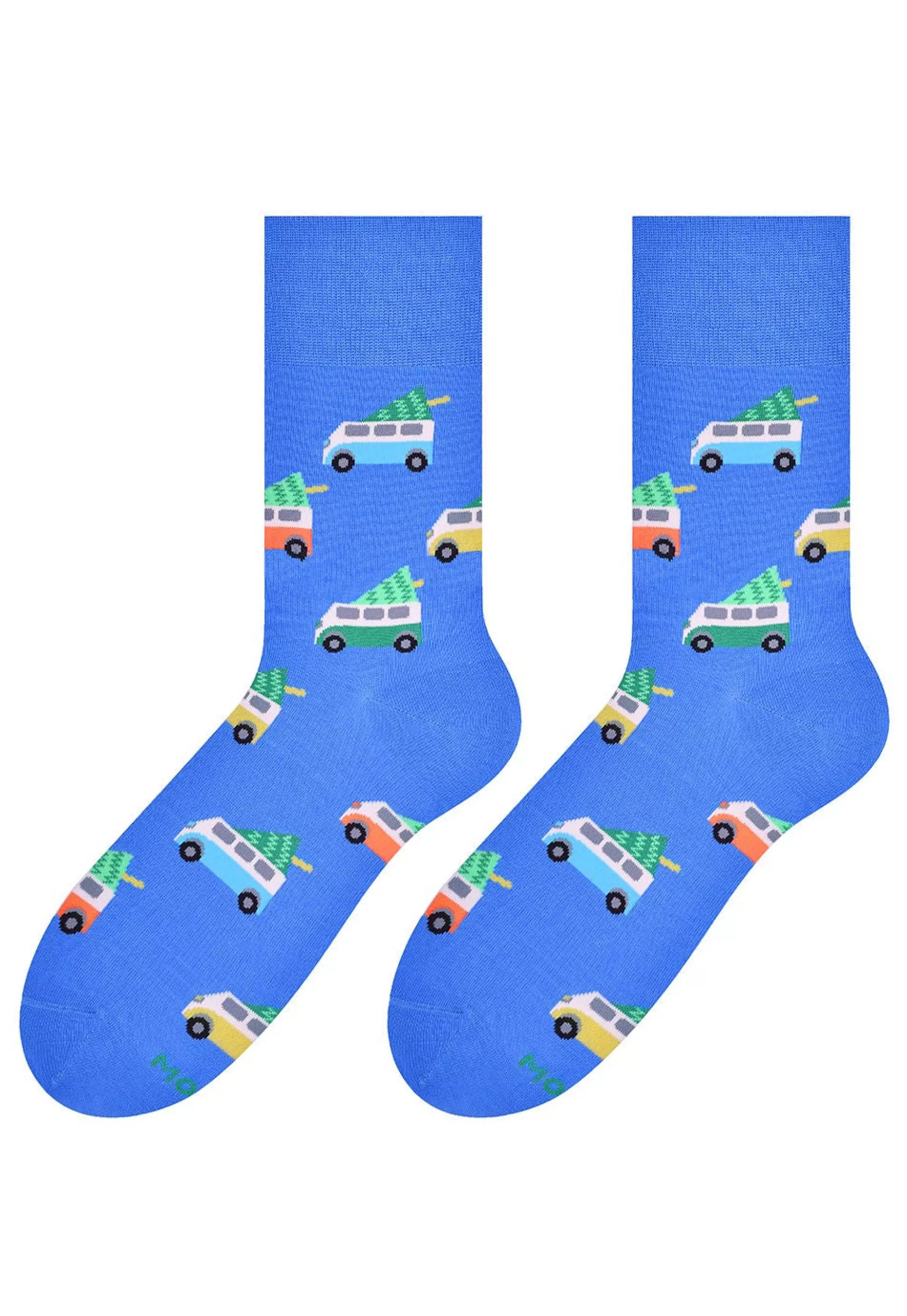 Cotton Socks | More Camper Van Patterned Socks In Blue By Bright Blue