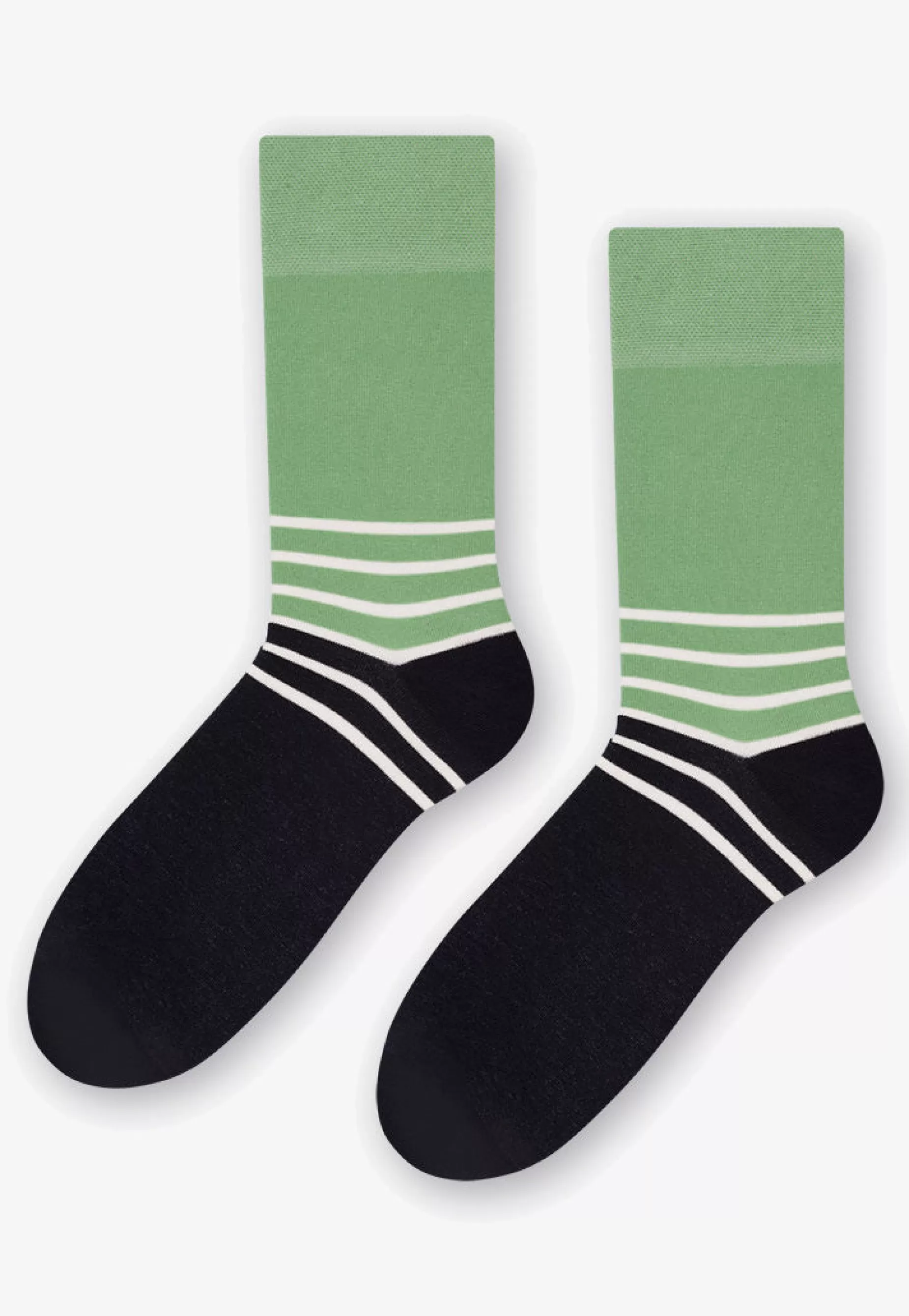 Cotton Socks | More Colour Block Patterned Socks In Green By Black