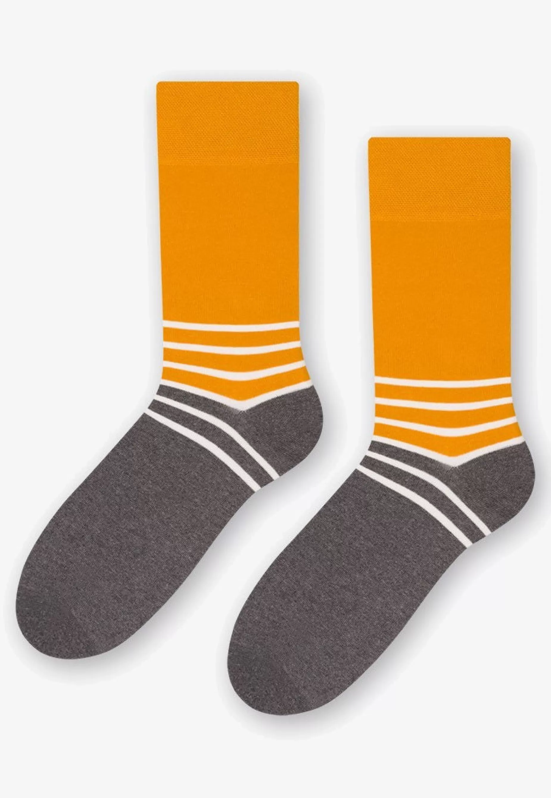 Men's Socks | More Colour Block Patterned Socks In Mustard By Grey
