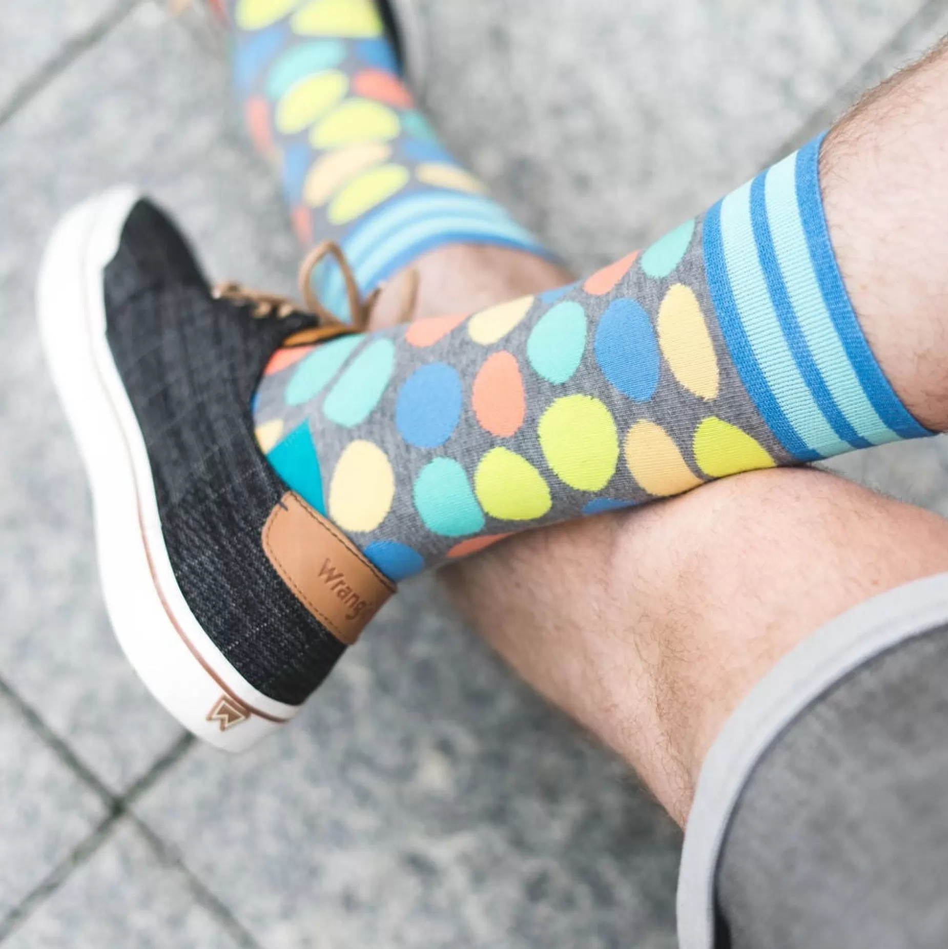 Cotton Socks | More Colourful Pebbles Patterned Socks In Marl By Grey