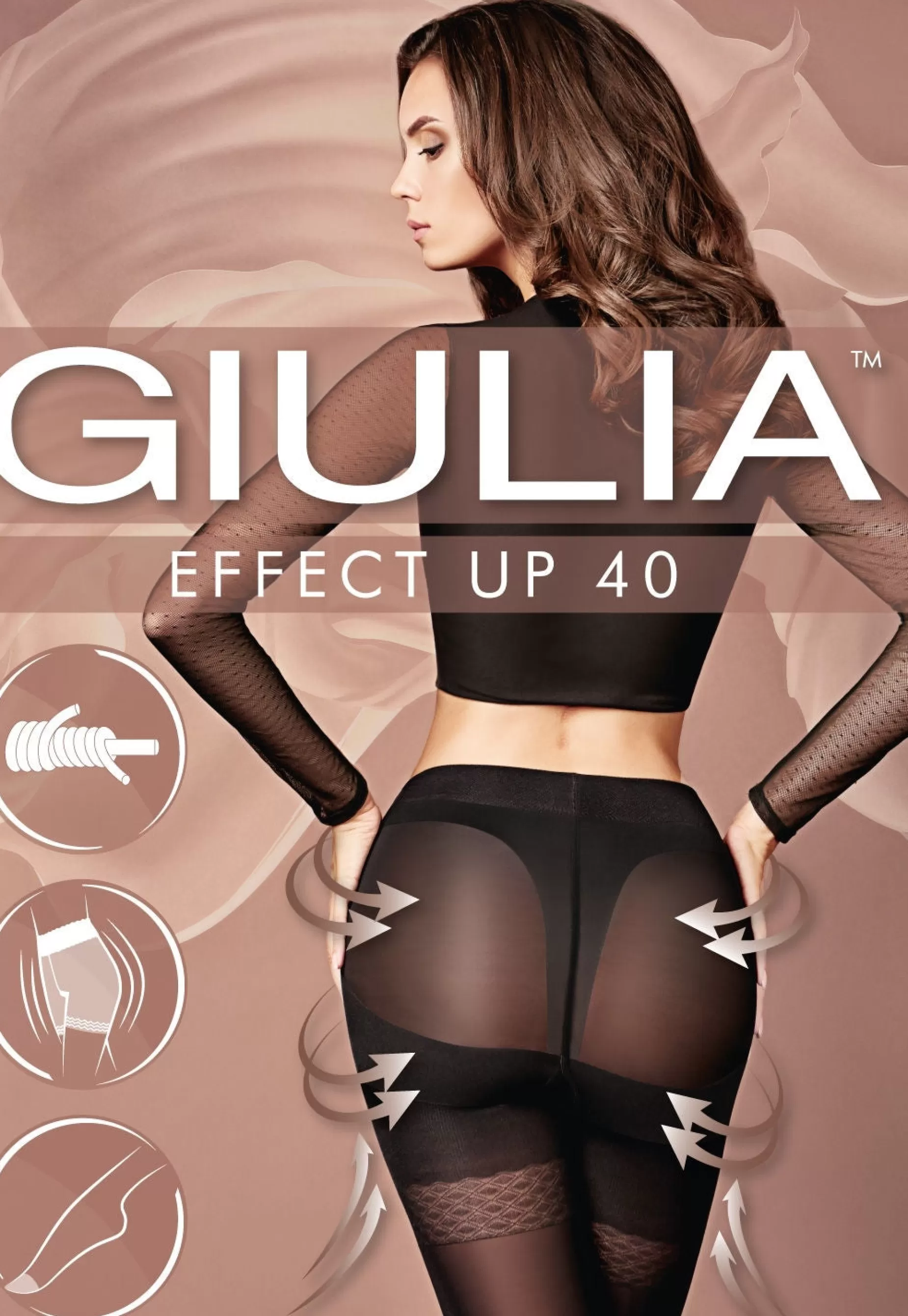 Support Tights | Giulia Effect Up 40 Den Body Modelling Tights By