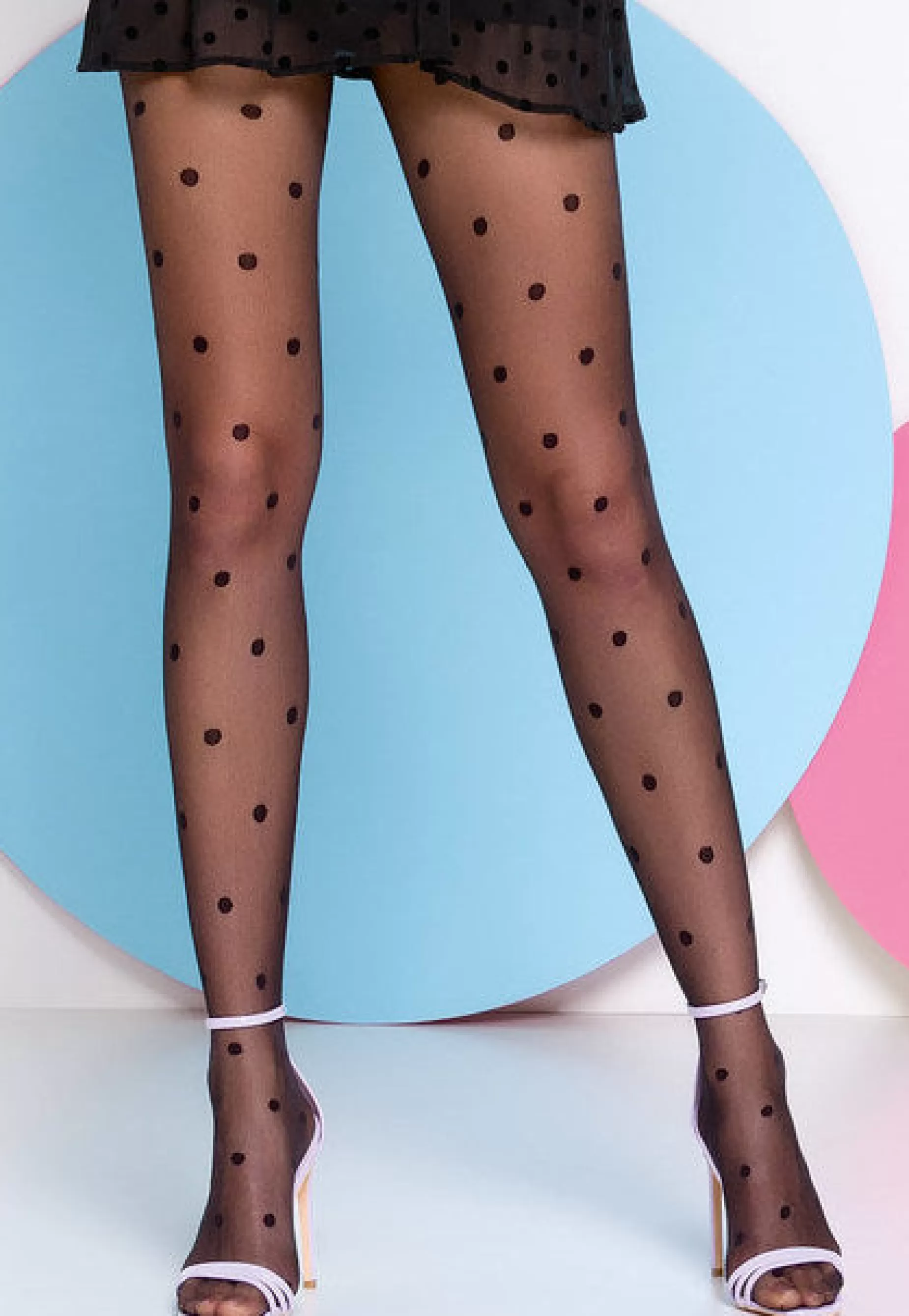 Polka Dot Tights | Gabriella Eva Polka Dot Patterned Sheer Tights By Black