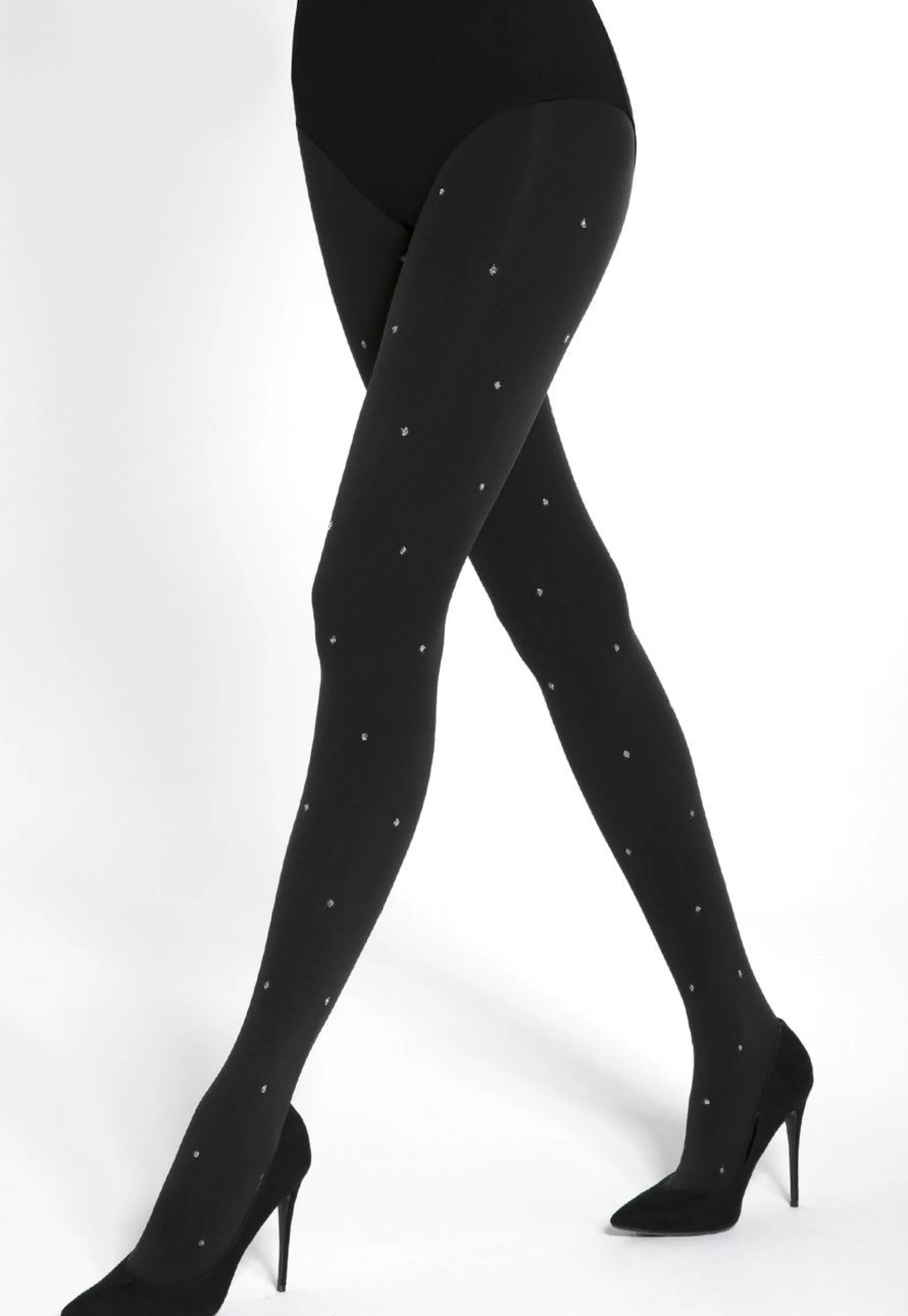 Polka Dot Tights | Gatta Flash & Black 04 Silver Dotted Patterned Tights By Nero: Black