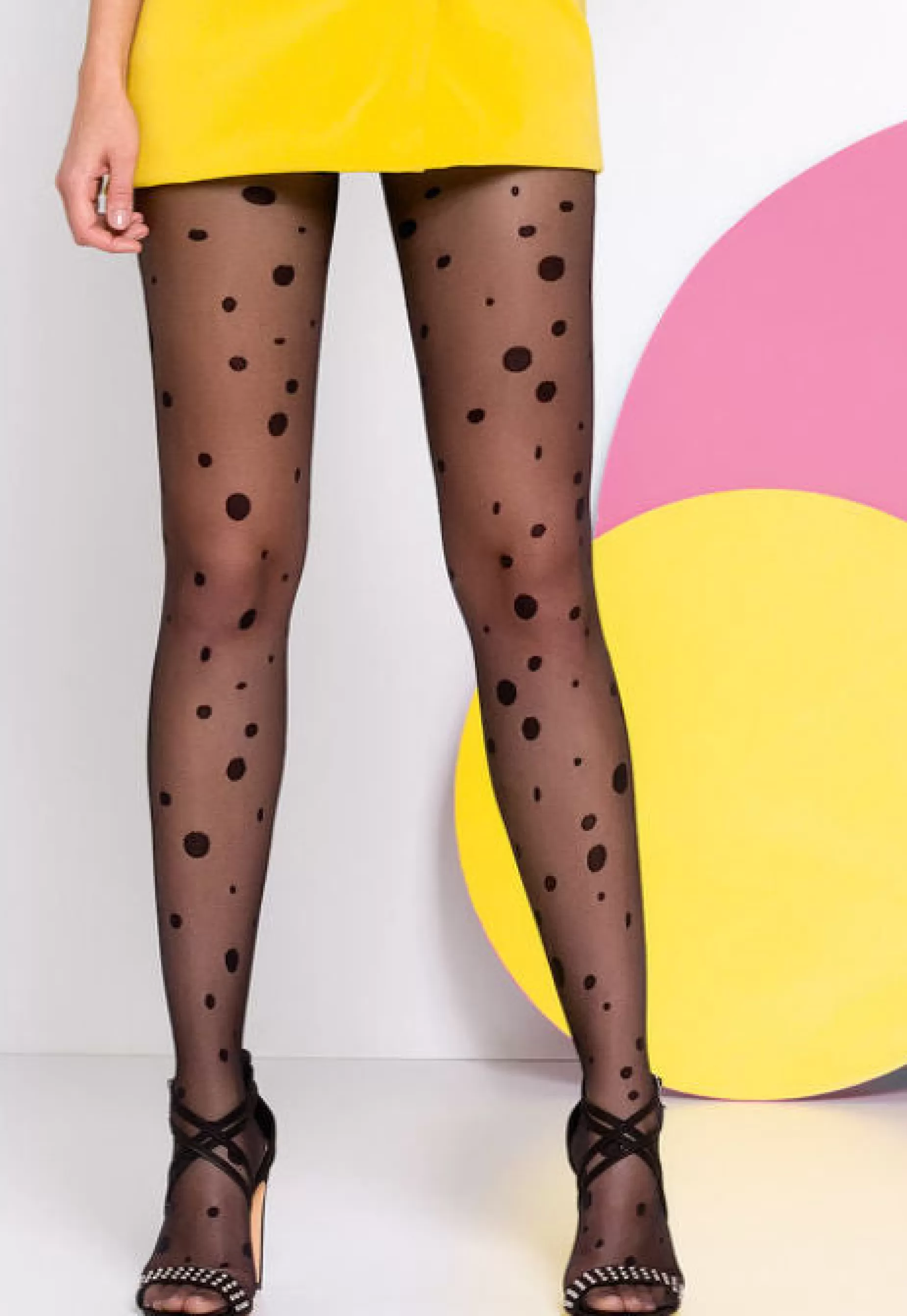 Tall Sizes | Gabriella Giny Spotty Patterned Sheer Tights By Nero: Black