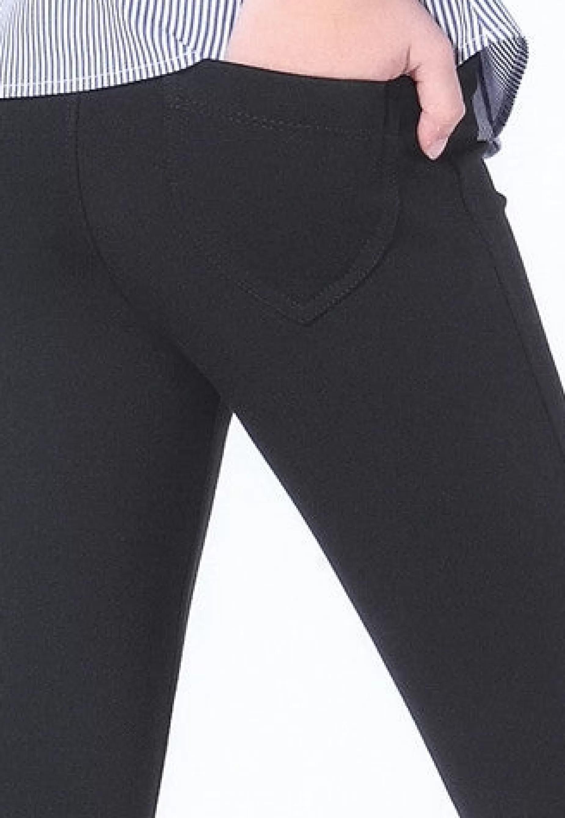 Kids' Leggings | Giulia Girls' Skinny Fit Treggings With Back Pockets Black