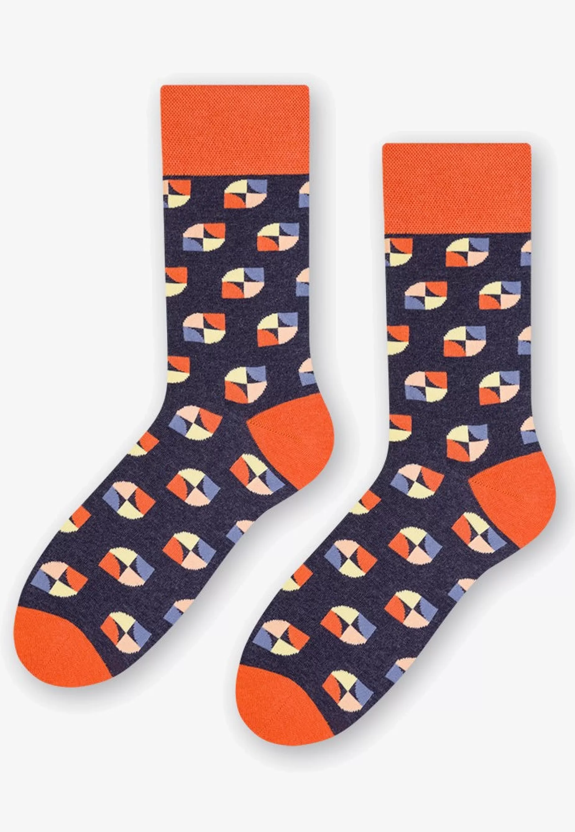 Cotton Socks | More Graphic Eyes Patterned Socks In By Orange