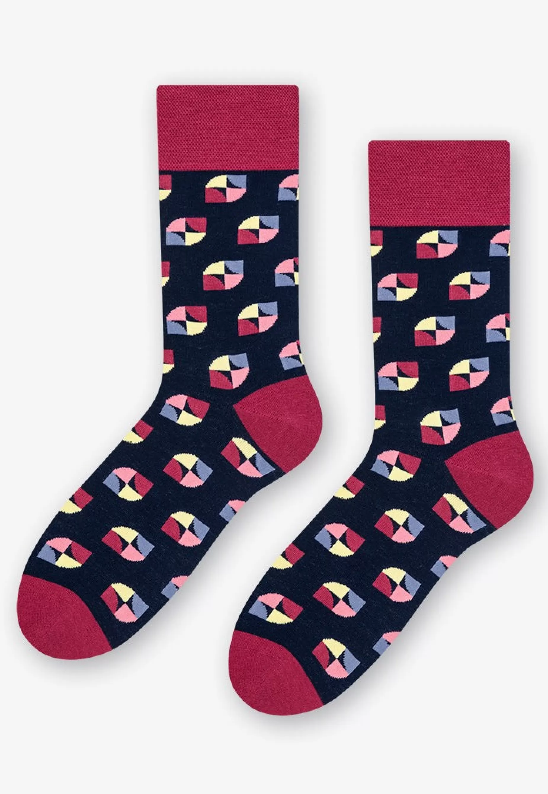 Cotton Socks | More Graphic Eyes Patterned Socks In By Burgundy