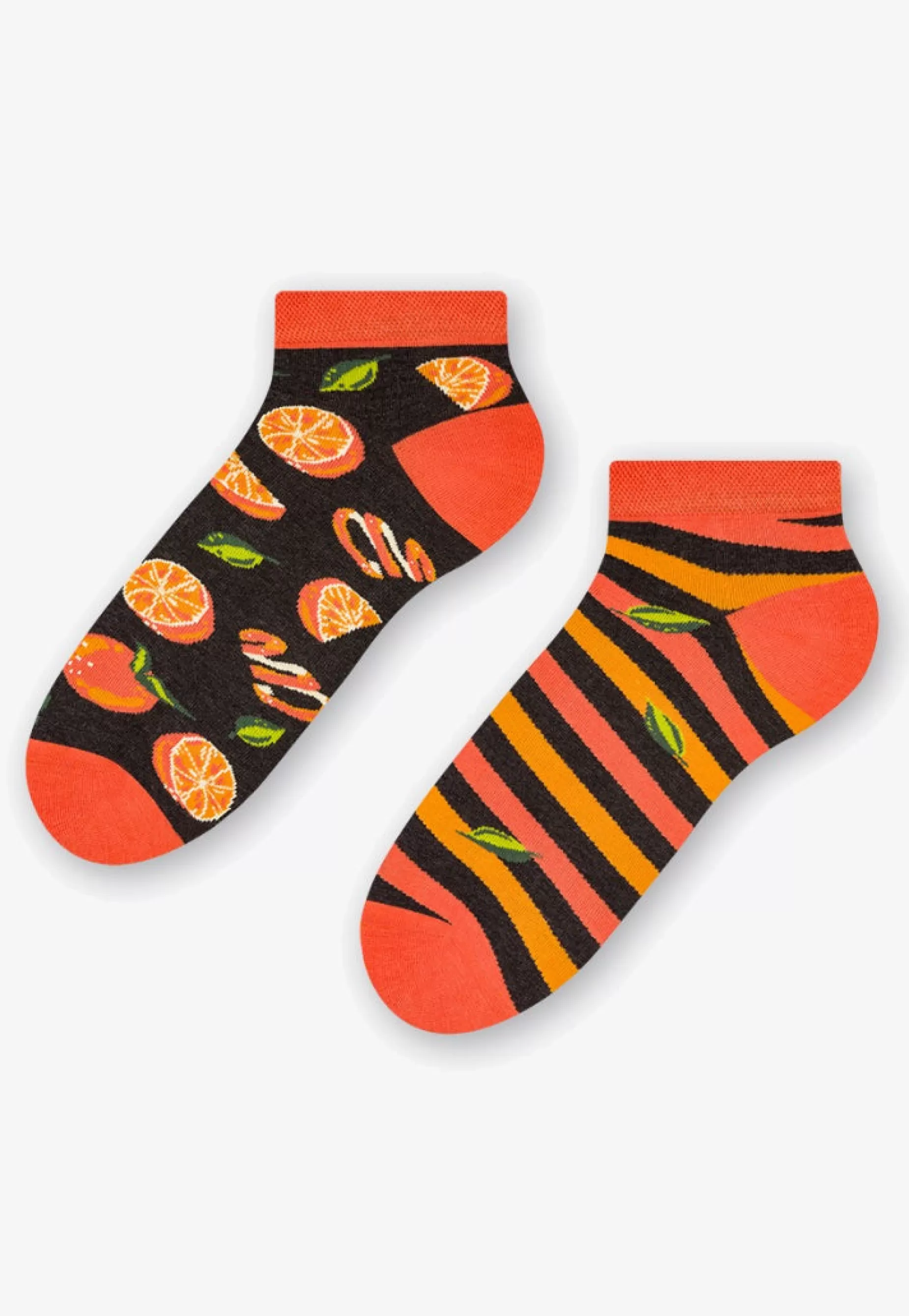 Men's Socks | More Juicy Oranges Odd Patterned Low Cut Socks In By Black