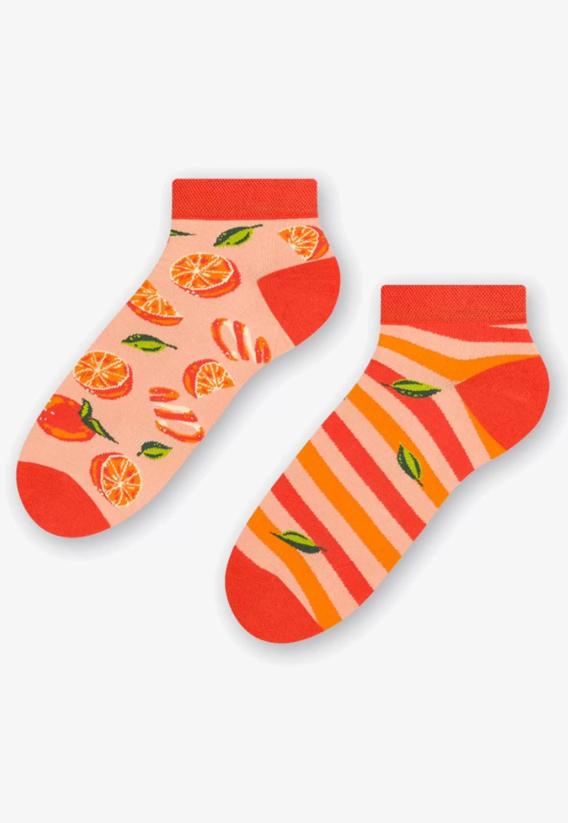 Cotton Socks | More Juicy Oranges Odd Patterned Low Cut Socks In By Peach
