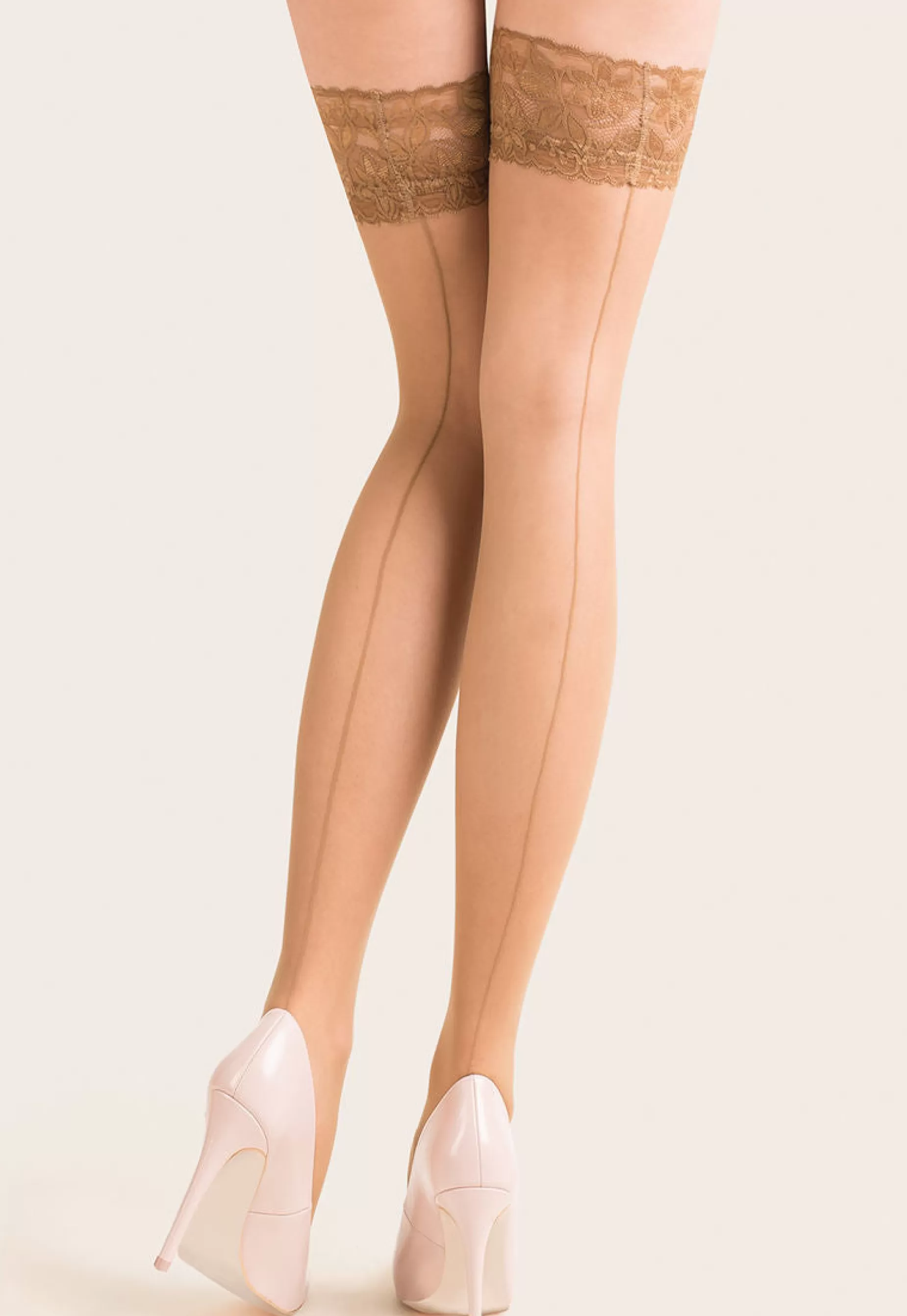 Sheer Hold-Ups | Gabriella Linette 20 Den Seamed Sheer Hold-Ups By