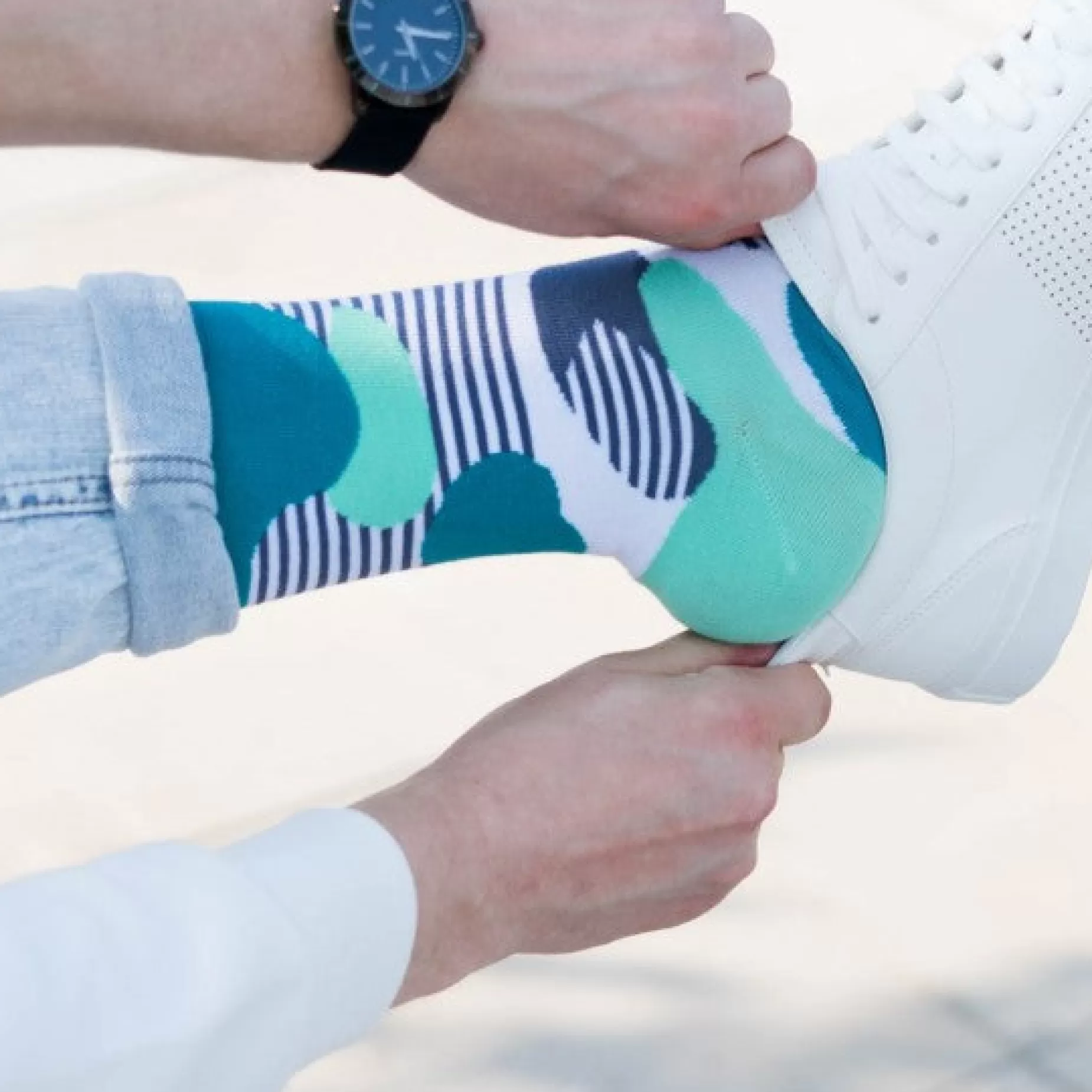 Cotton Socks | More Liquid Blobs Patterned Socks In By Teal
