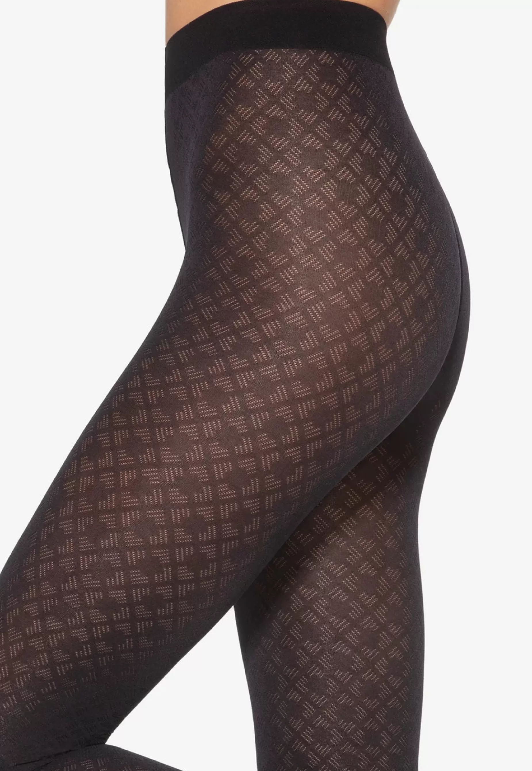 Patterned Tights | Gatta Loretta 135 Parquet Diamond Patterned Opaque Tights By Nero: Black