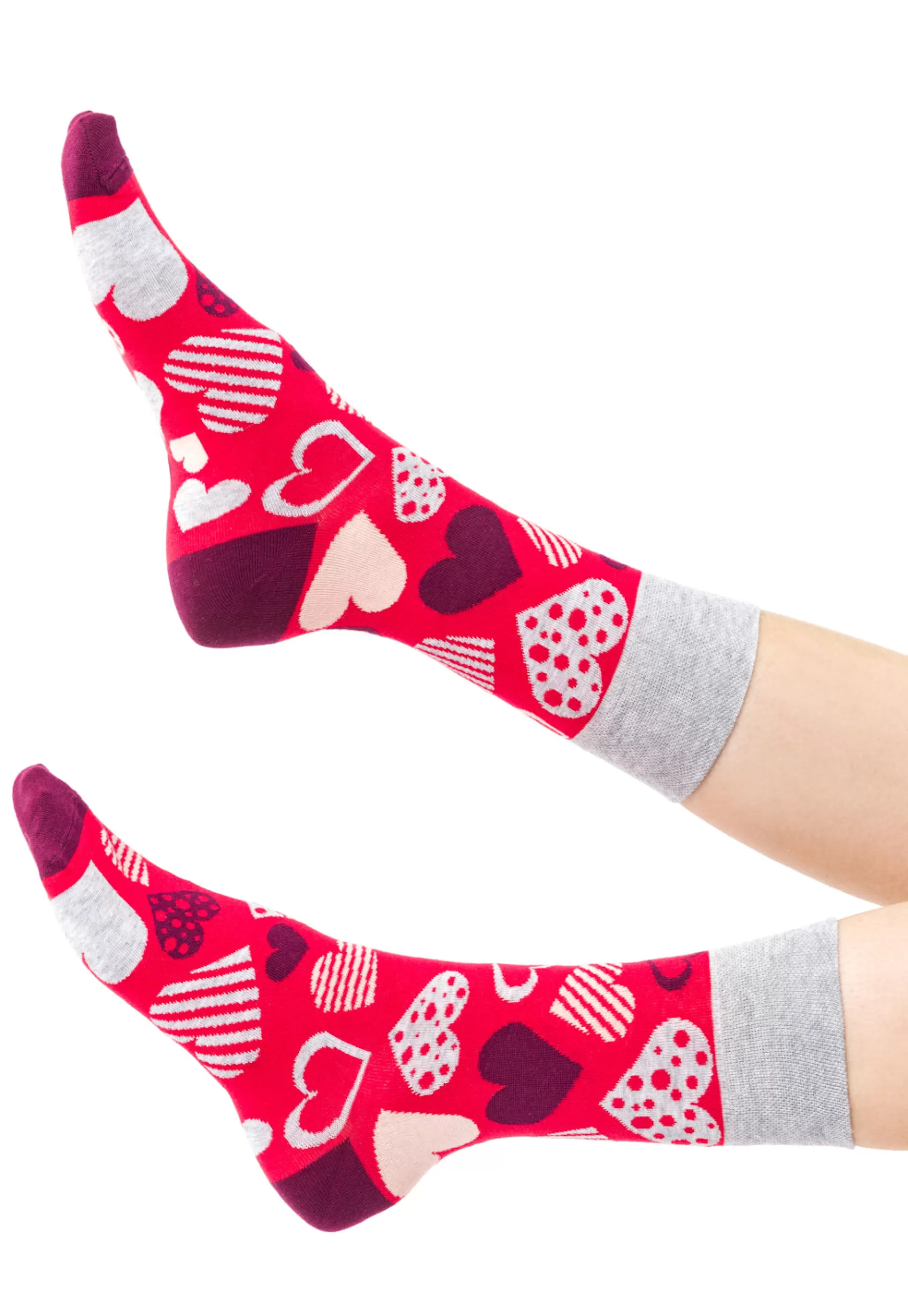Men's Socks | More Love Hearts Patterned Socks In By Red