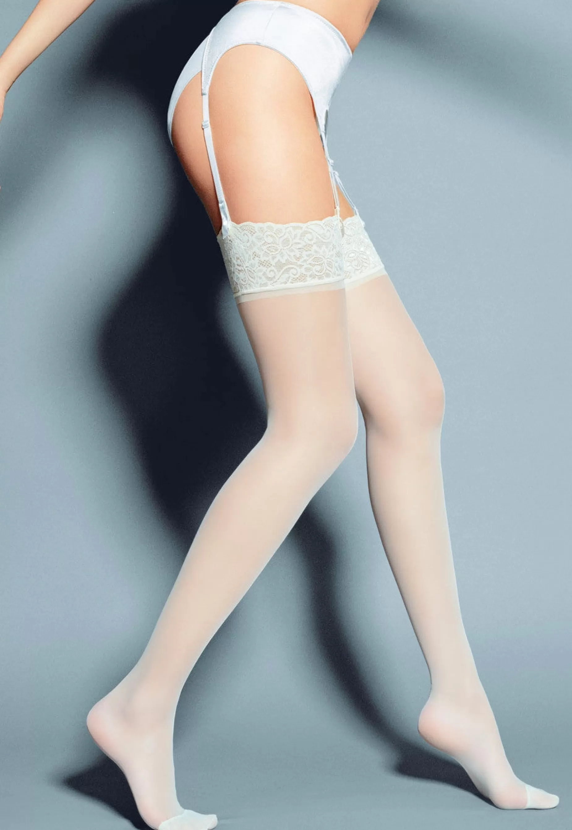 Tall Sizes | Veneziana Mary 15 Den Lace Welt Sheer Stockings By