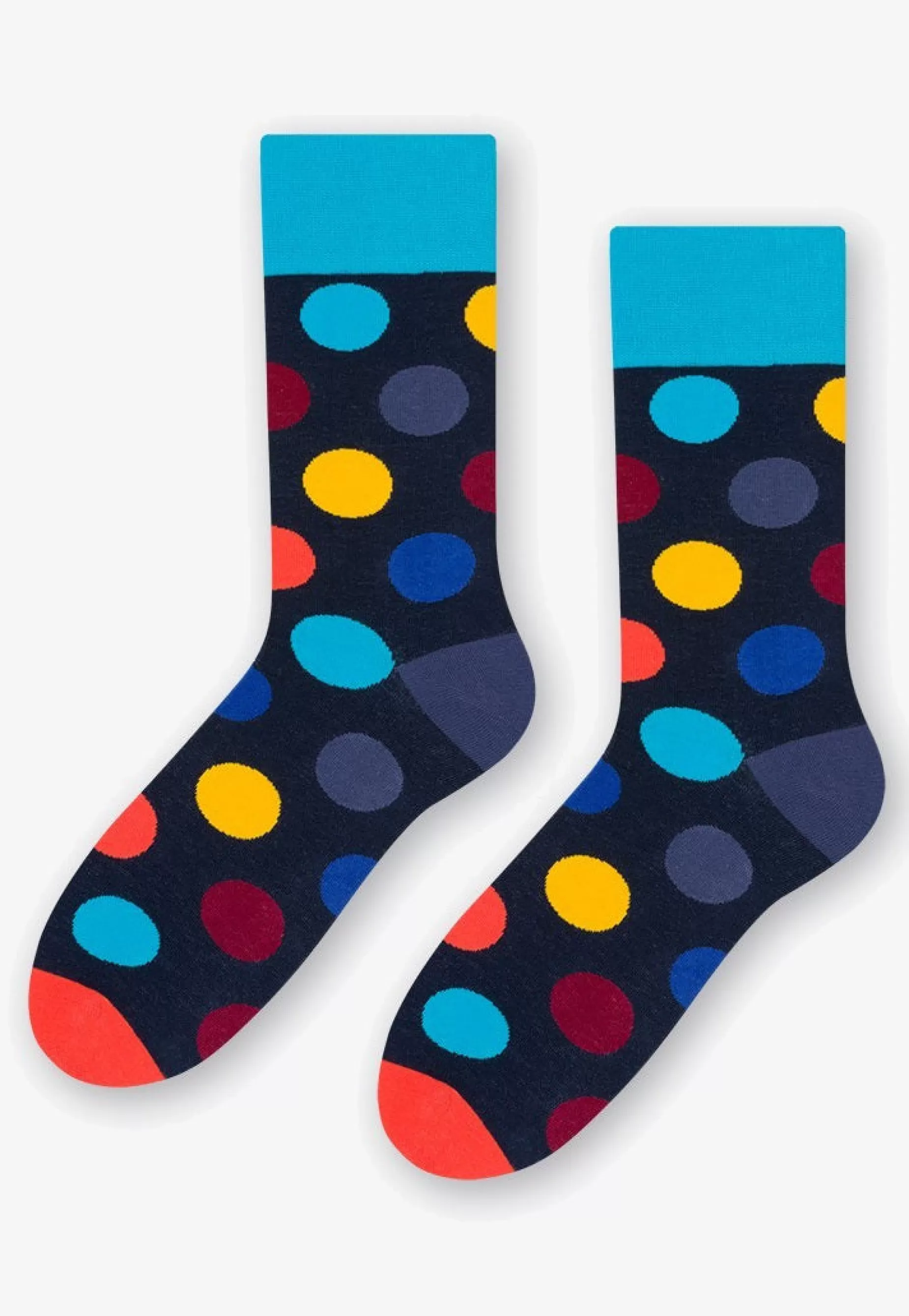 Cotton Socks | More Mega Polka Dot Patterned Socks In By Navy