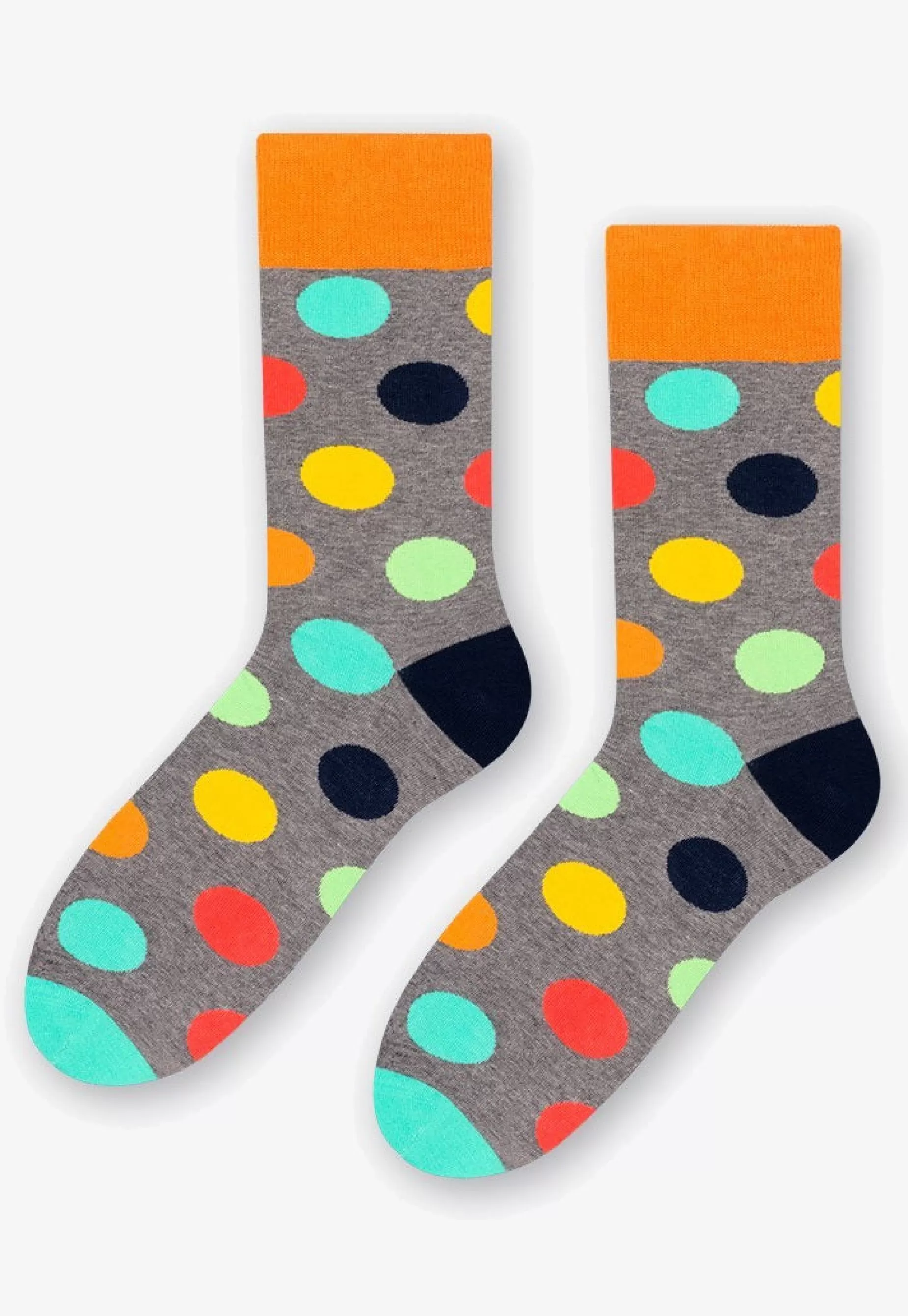 Cotton Socks | More Mega Polka Dot Patterned Socks In Marl By Grey