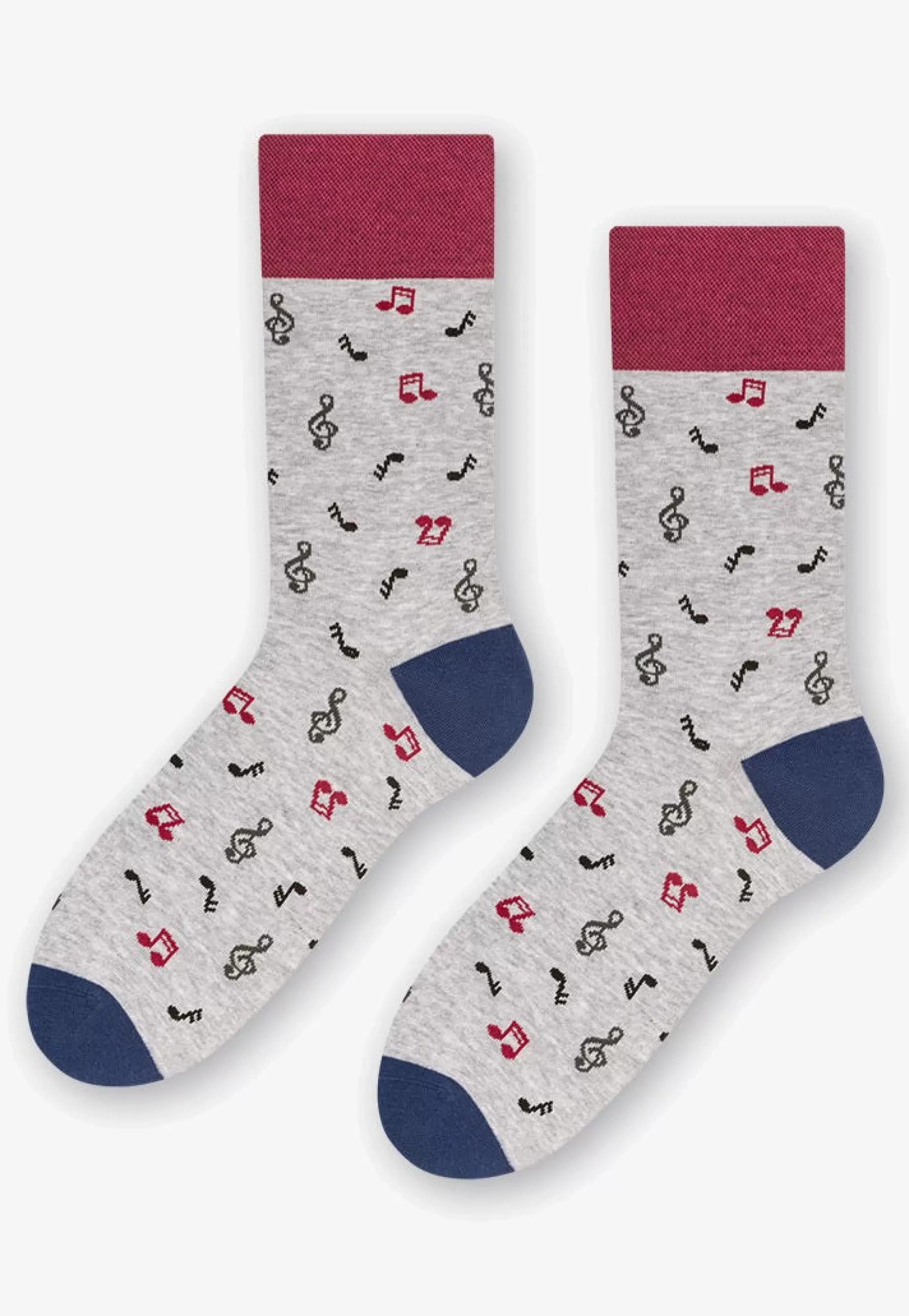 Men's Socks | More Musical Notes Patterned Socks In By Light Grey