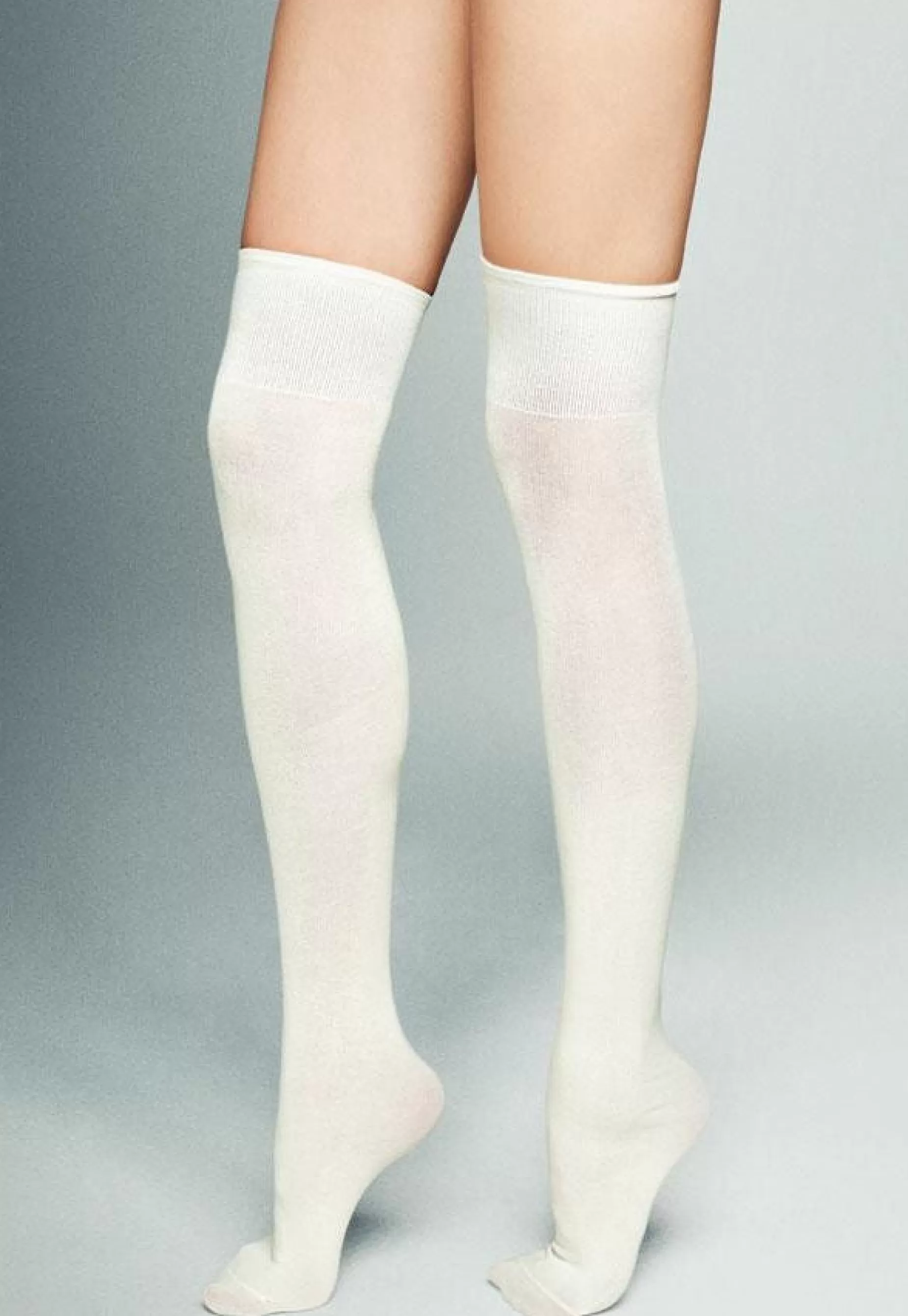 Over-Knee Socks | Veneziana Nina Smooth Knitted Cotton Over-Knee Socks By