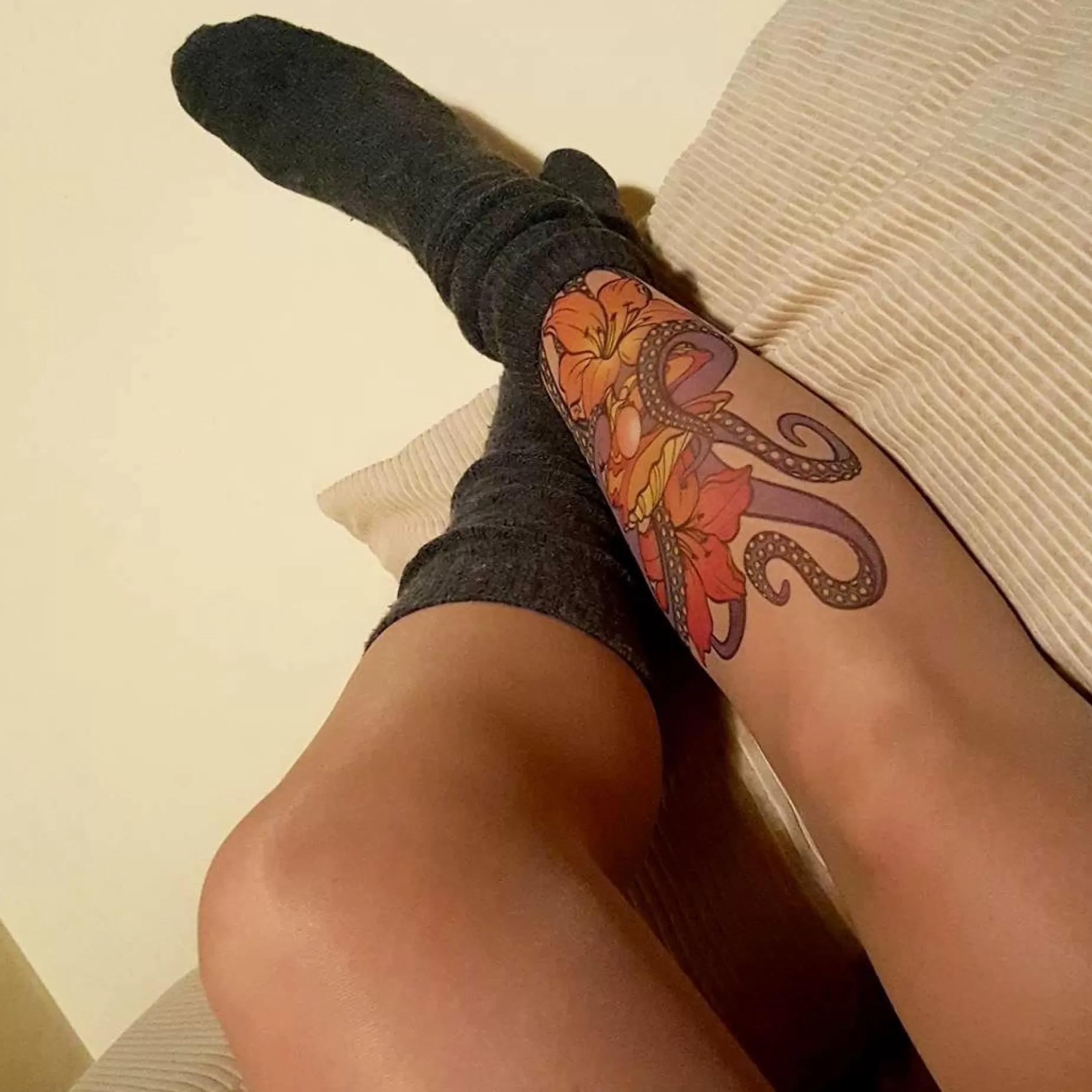 Animal Print Tights | Stop & Stare Octopus Embrace Tattoo Tights By Sun: Medium Tan With Peachy Brown Tones For A Healthy Sun Tan Effect