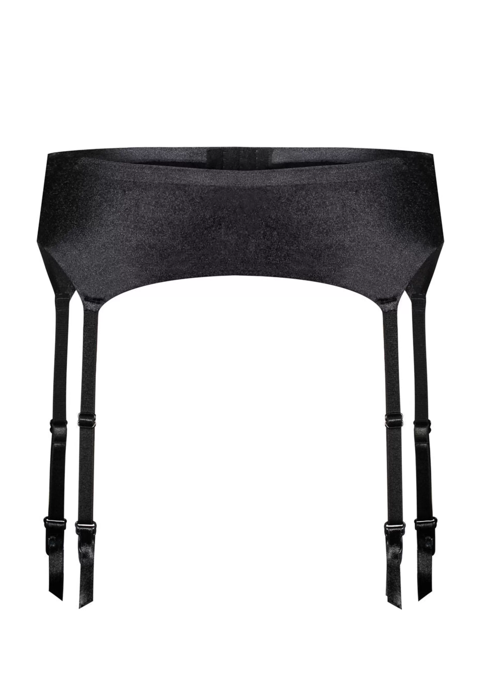 Suspender Belts | Julimex Orchid Satin 4 Straps Suspender Belt By Black