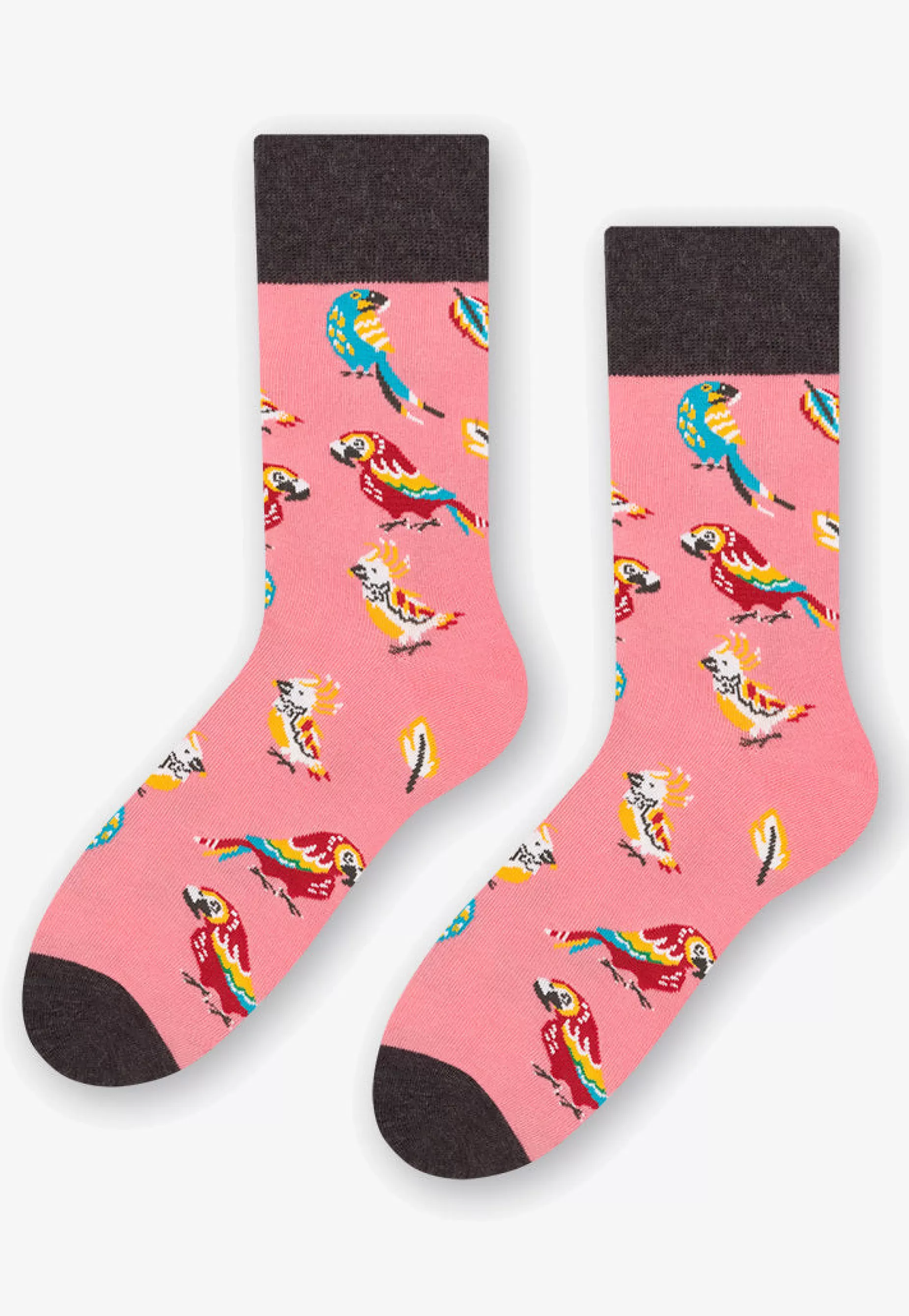 Men's Socks | More Parrots Patterned Socks In Pink By Salmon Pink
