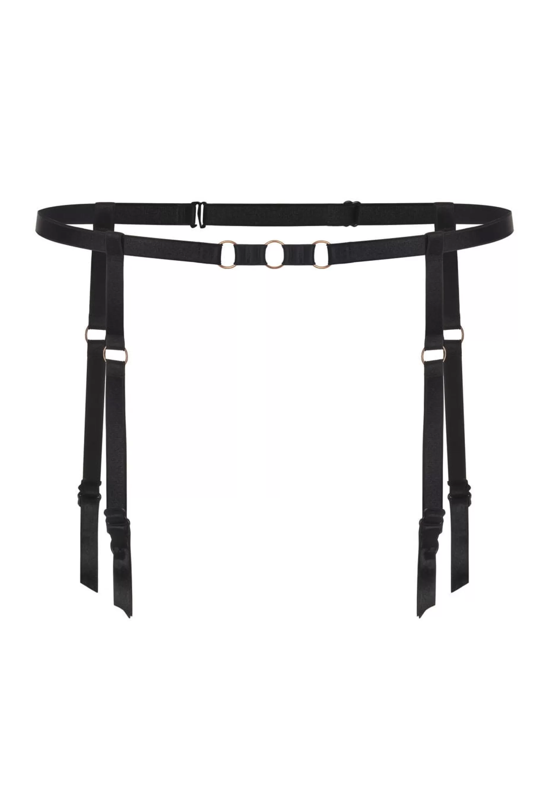 Suspender Belts | Julimex Poppy 4 Straps Harness Suspender Belt By Black