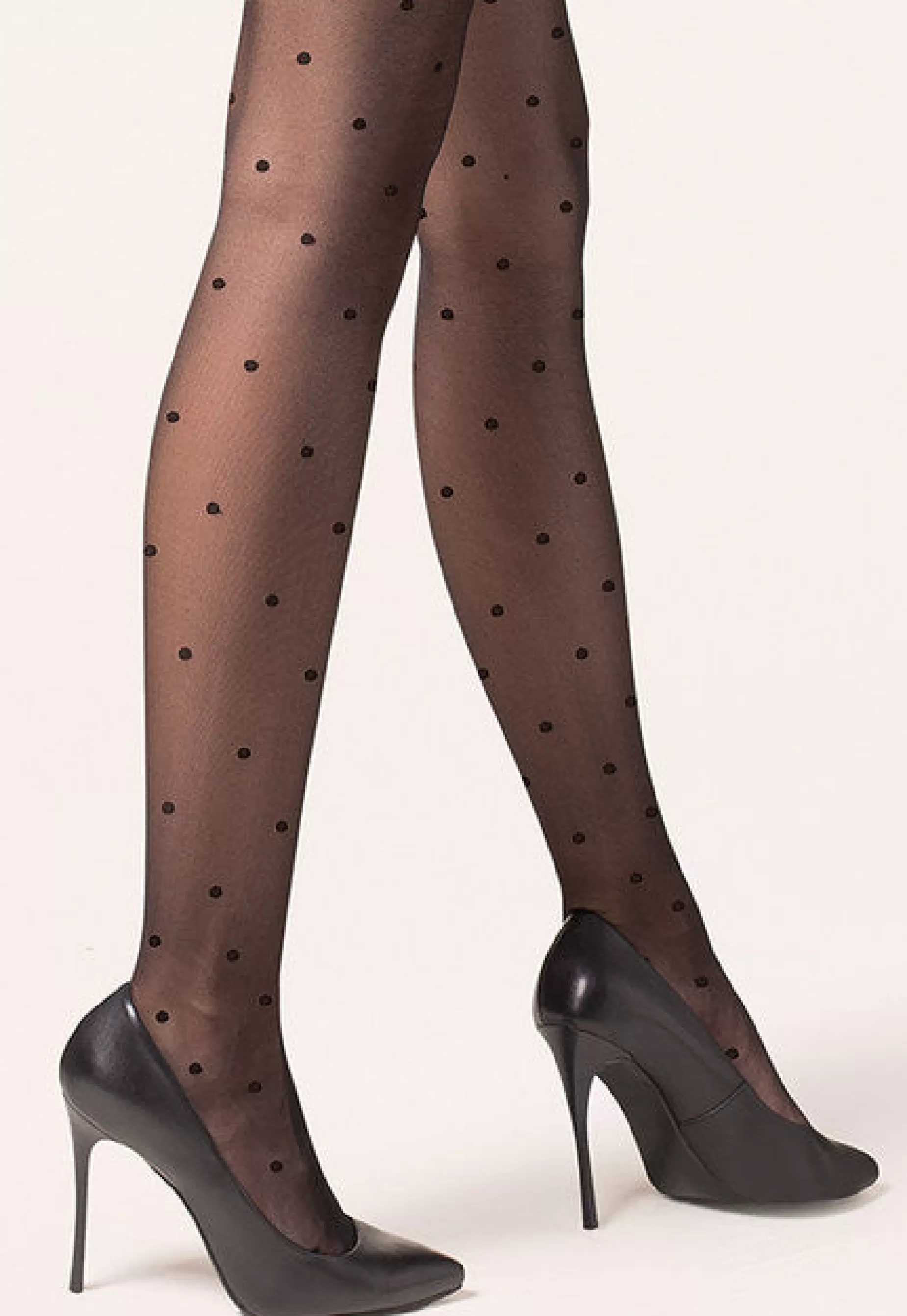 Polka Dot Tights | Gabriella Puntina Polka Dot Patterned Sheer Tights By Black