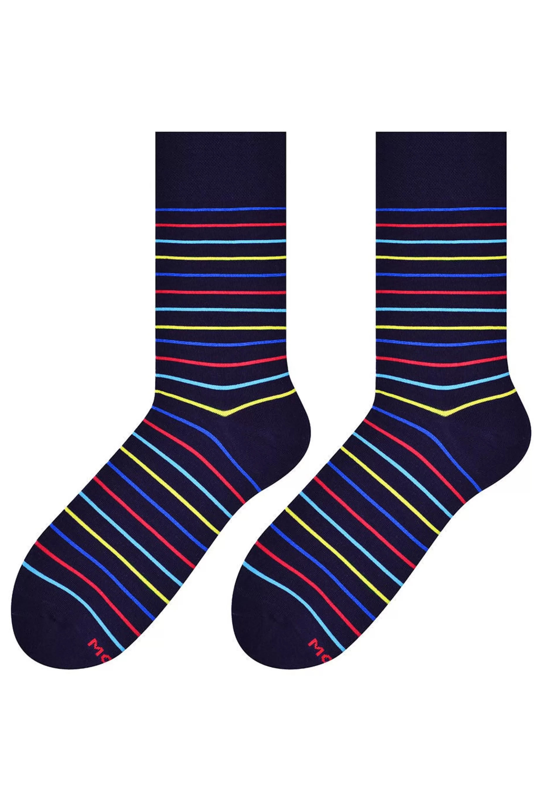 Men's Socks | More Rainbow Stripes Patterned Socks In By Navy