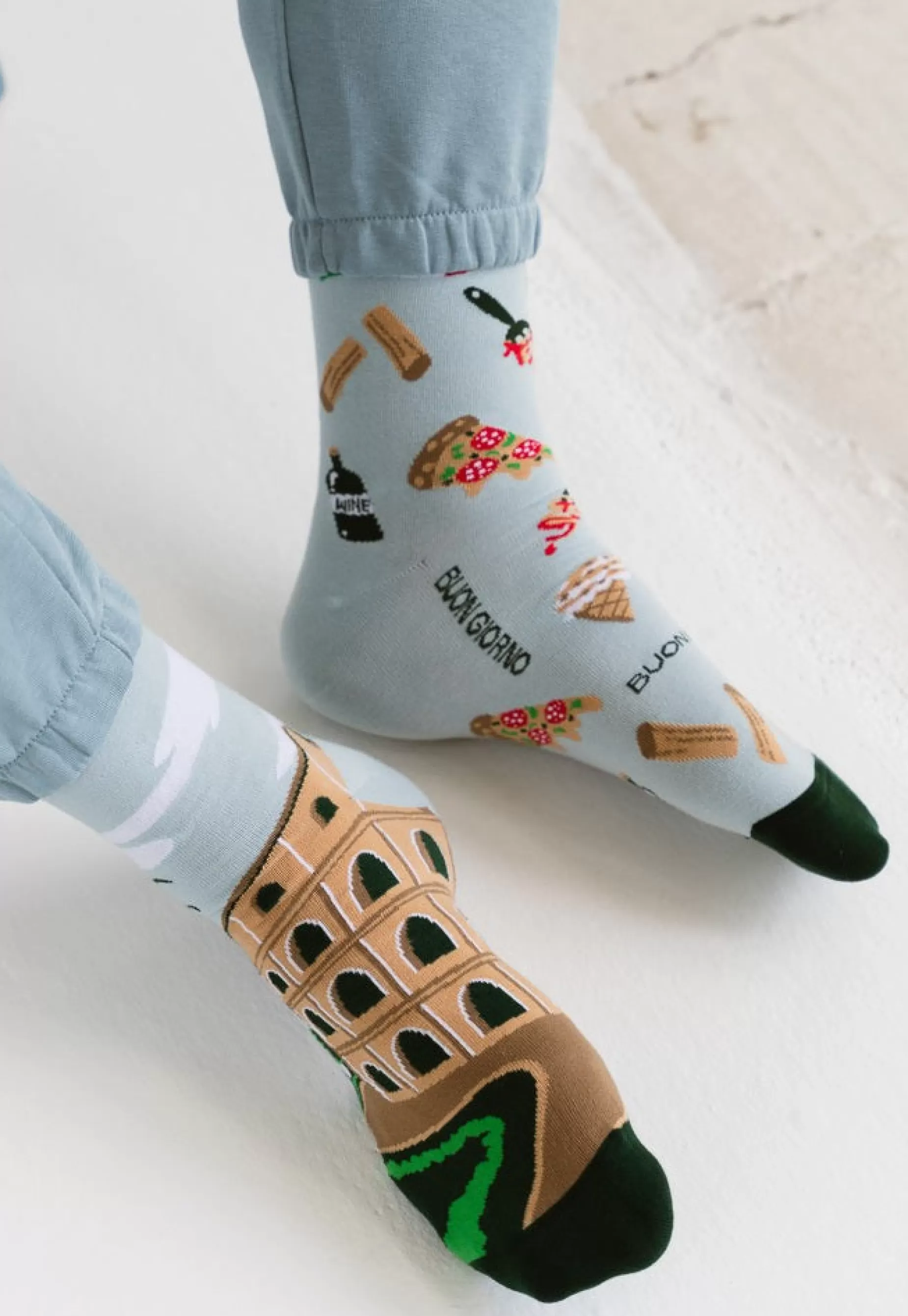 Men's Socks | More Rome Italy Odd Patterned Socks In By Mint