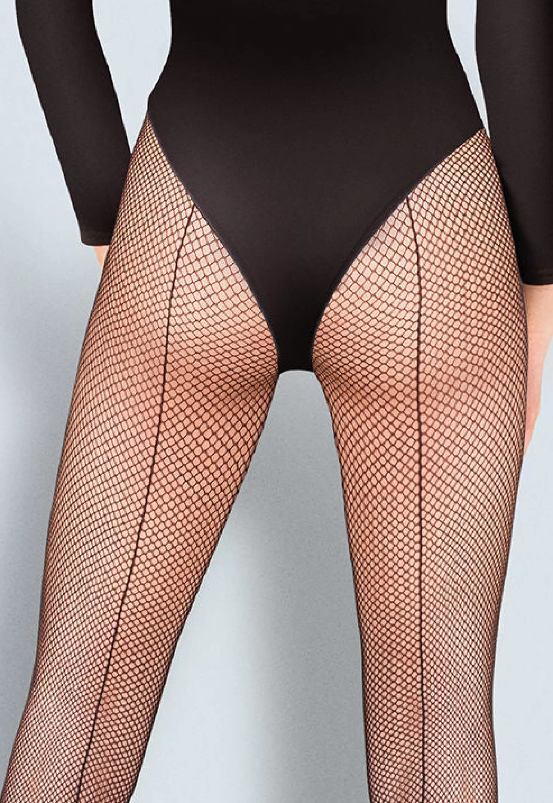 Seamed Tights | Gabriella Seamed Fishnet Patterned Tights 155 By Black
