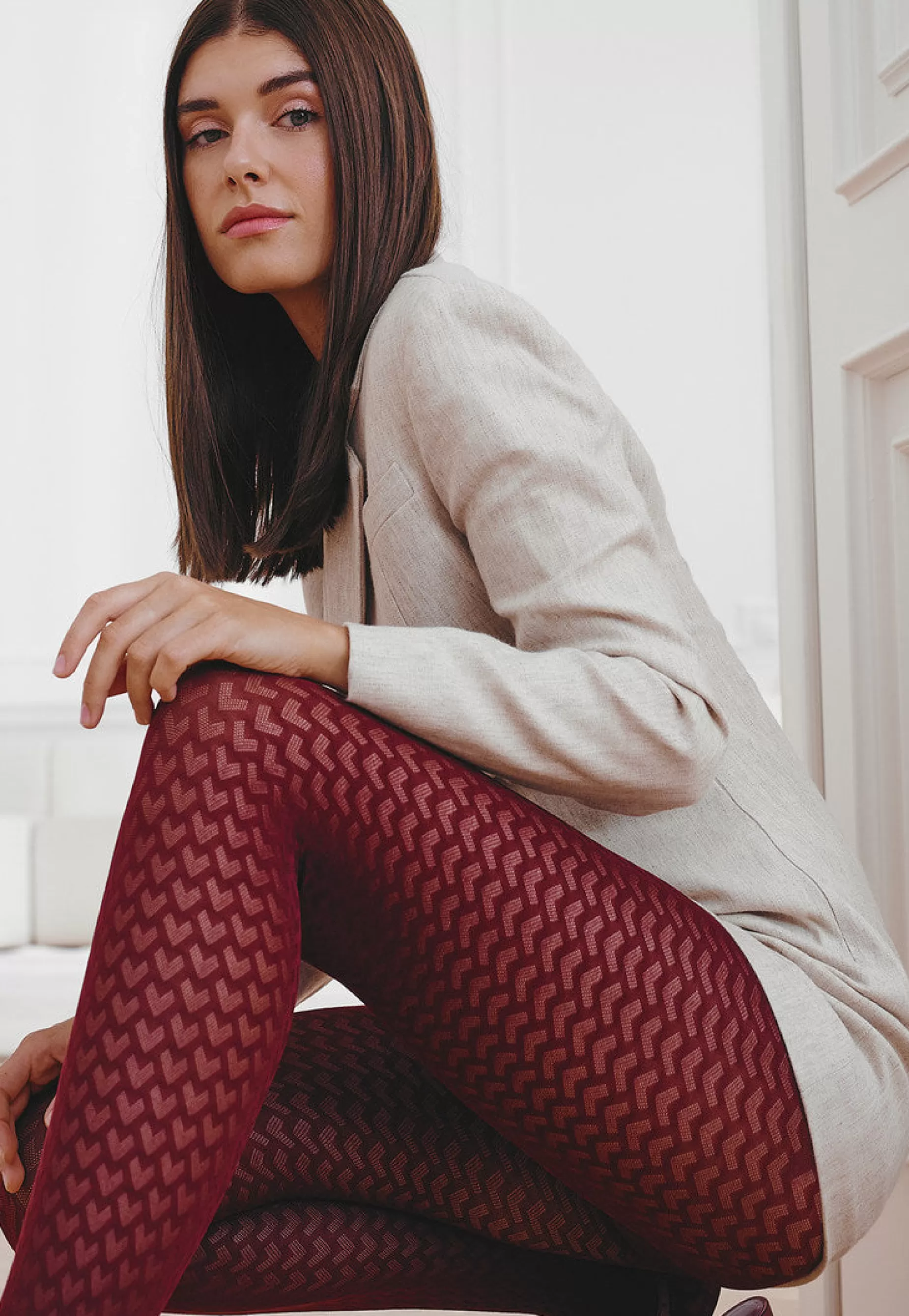 Lace & Fishnet Tights | Gabriella Seila Hearts Patterned Opaque Tights By