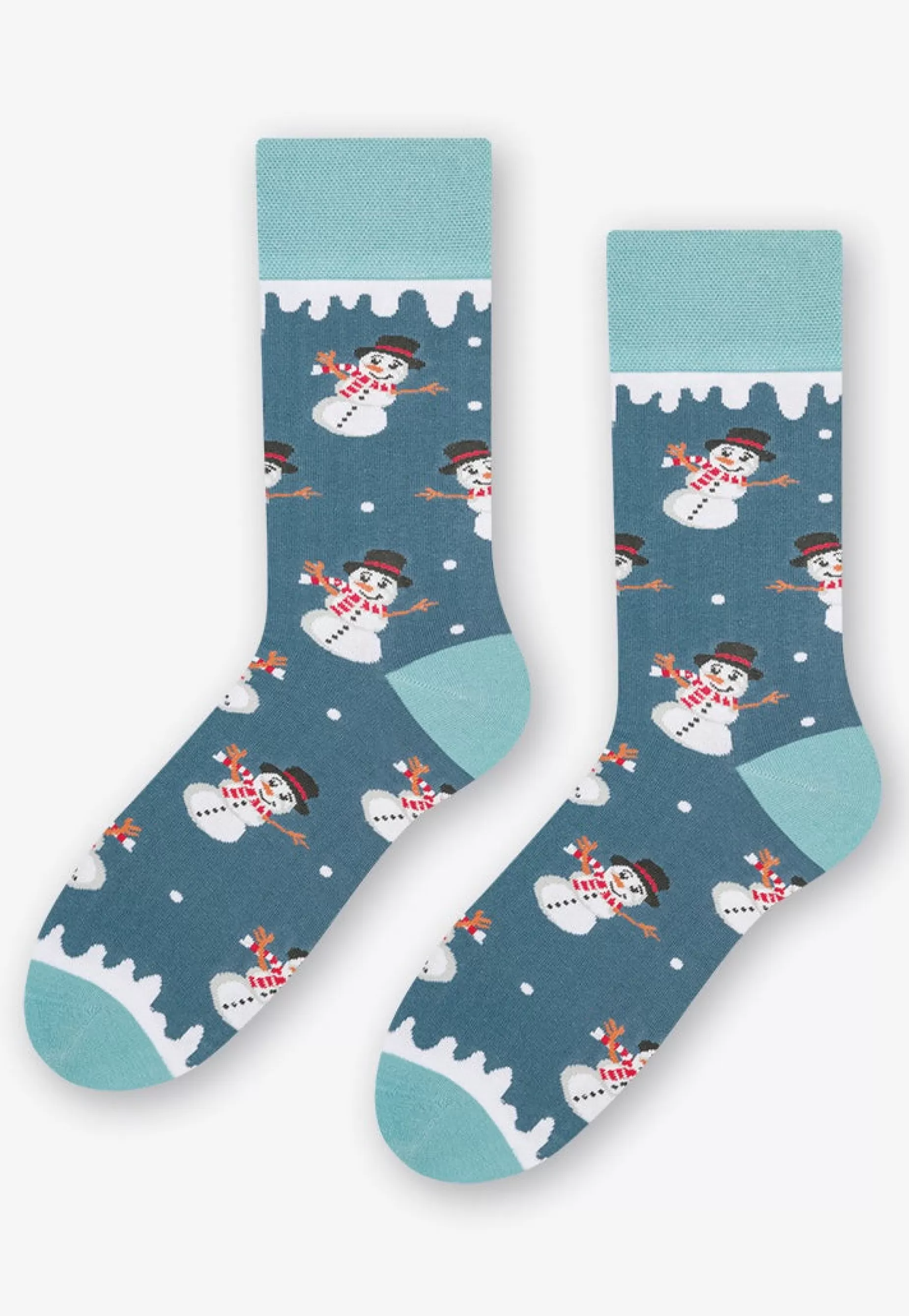 Men's Socks | More Snowmen Christmas Patterned Socks In By Grey Teal