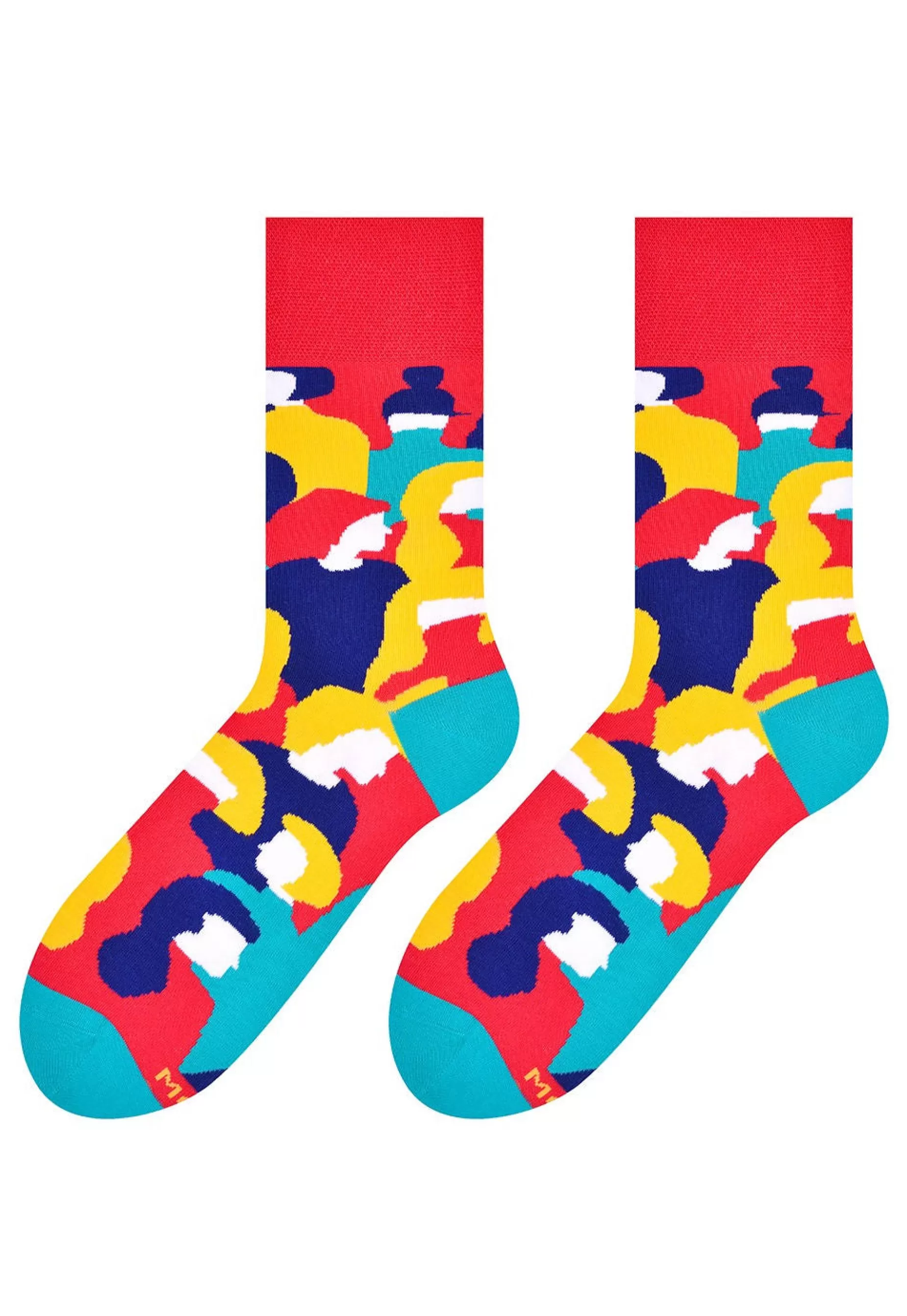 Men's Socks | More Society Abstract Faces Patterned Socks By Multicoloured