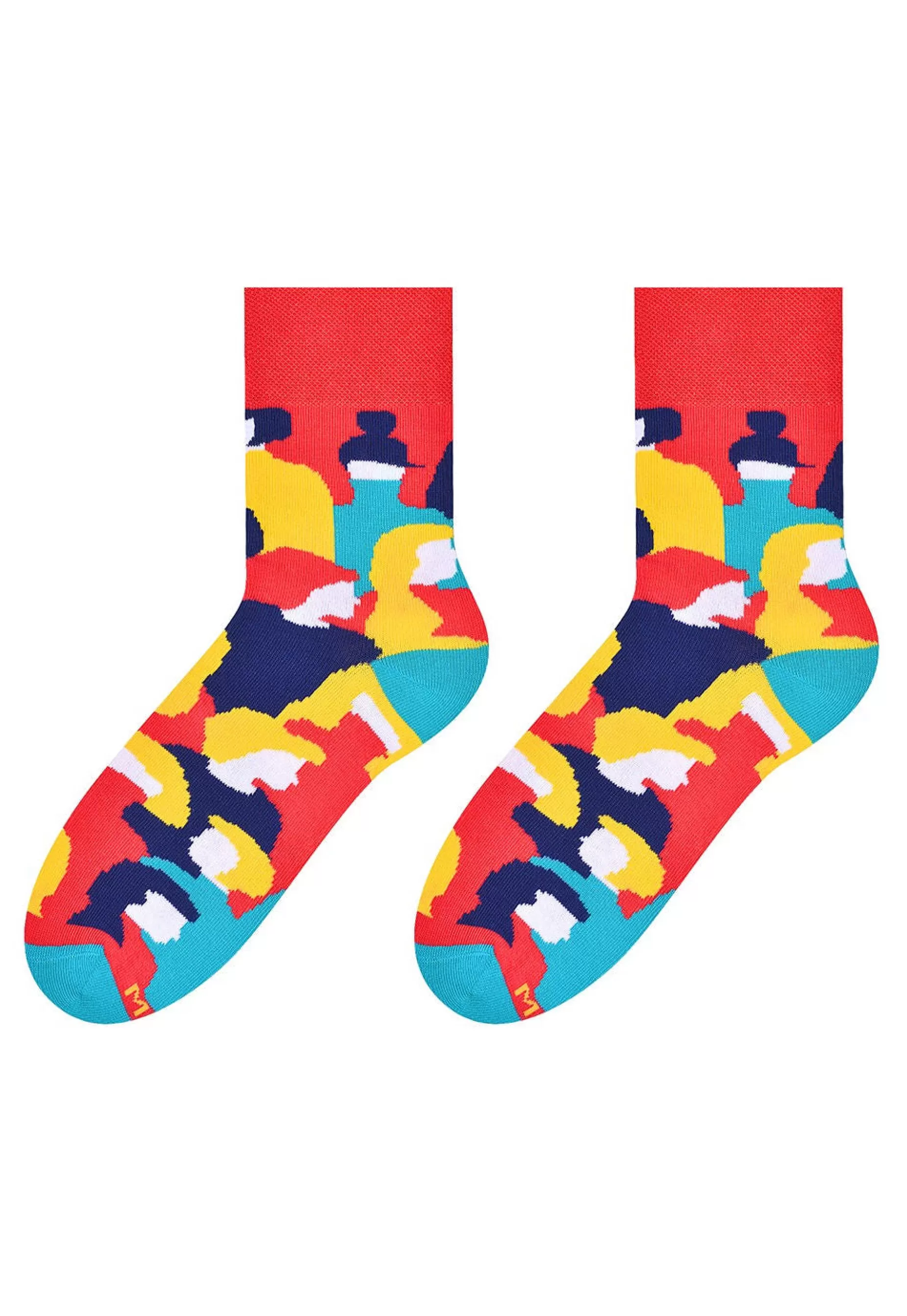 Men's Socks | More Society Abstract Faces Patterned Socks By Multicoloured