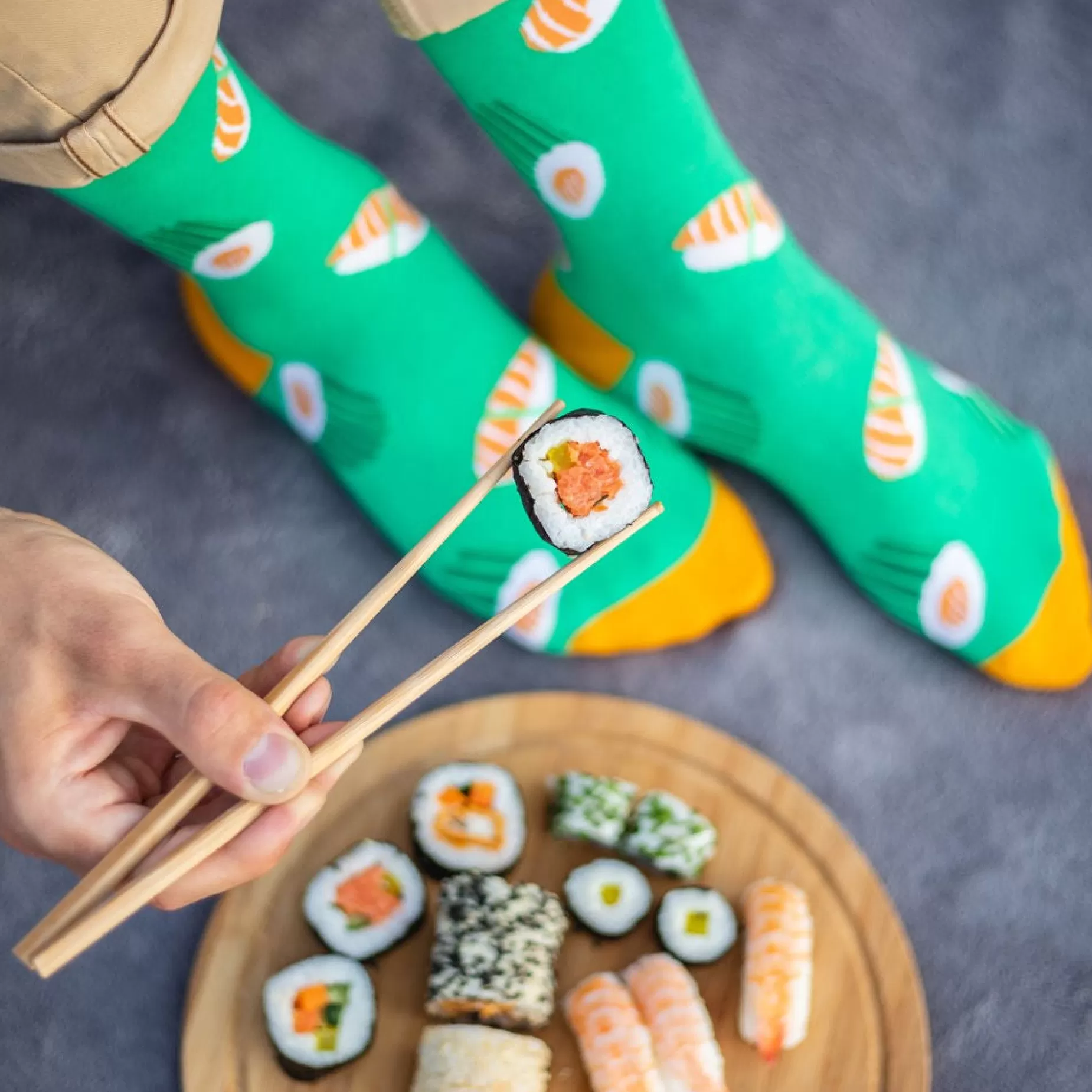 Men's Socks | More Sushi Patterned Socks In By Green