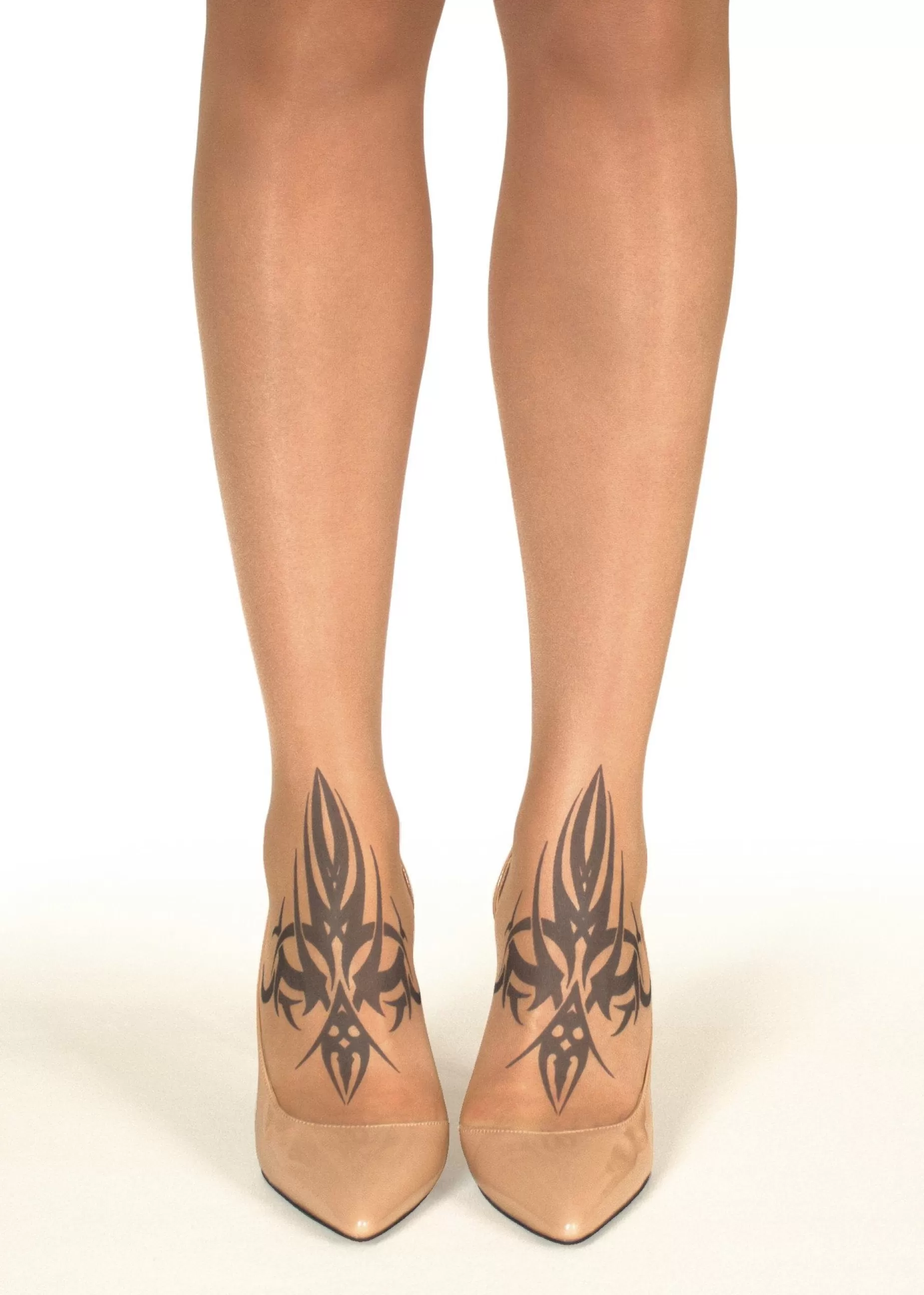 Tattoo Tights | Stop & Stare Twin Tribal Tattoo Tights By Sun: Medium Tan With Peachy Brown Tones For A Healthy Sun Tan Effect