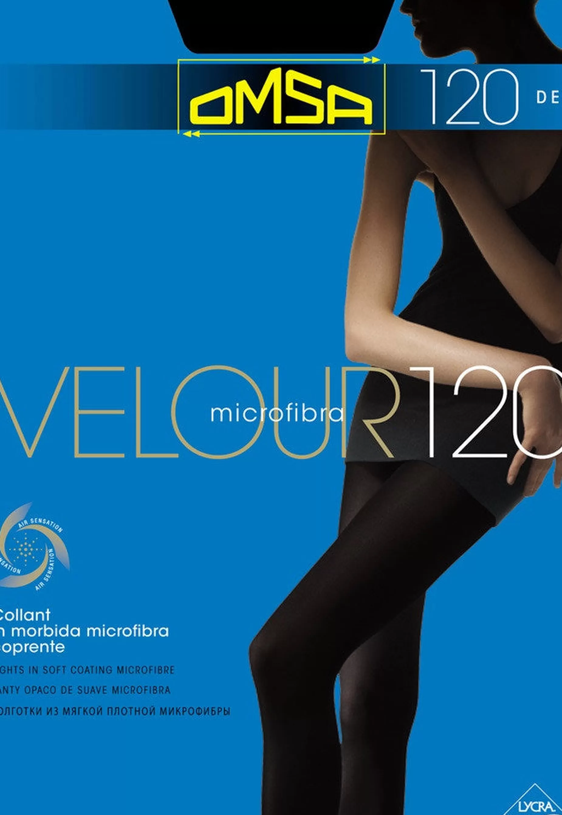 Opaque Tights | Omsa Velour 120 Den Sheer-To-Waist Opaque Tights By Black