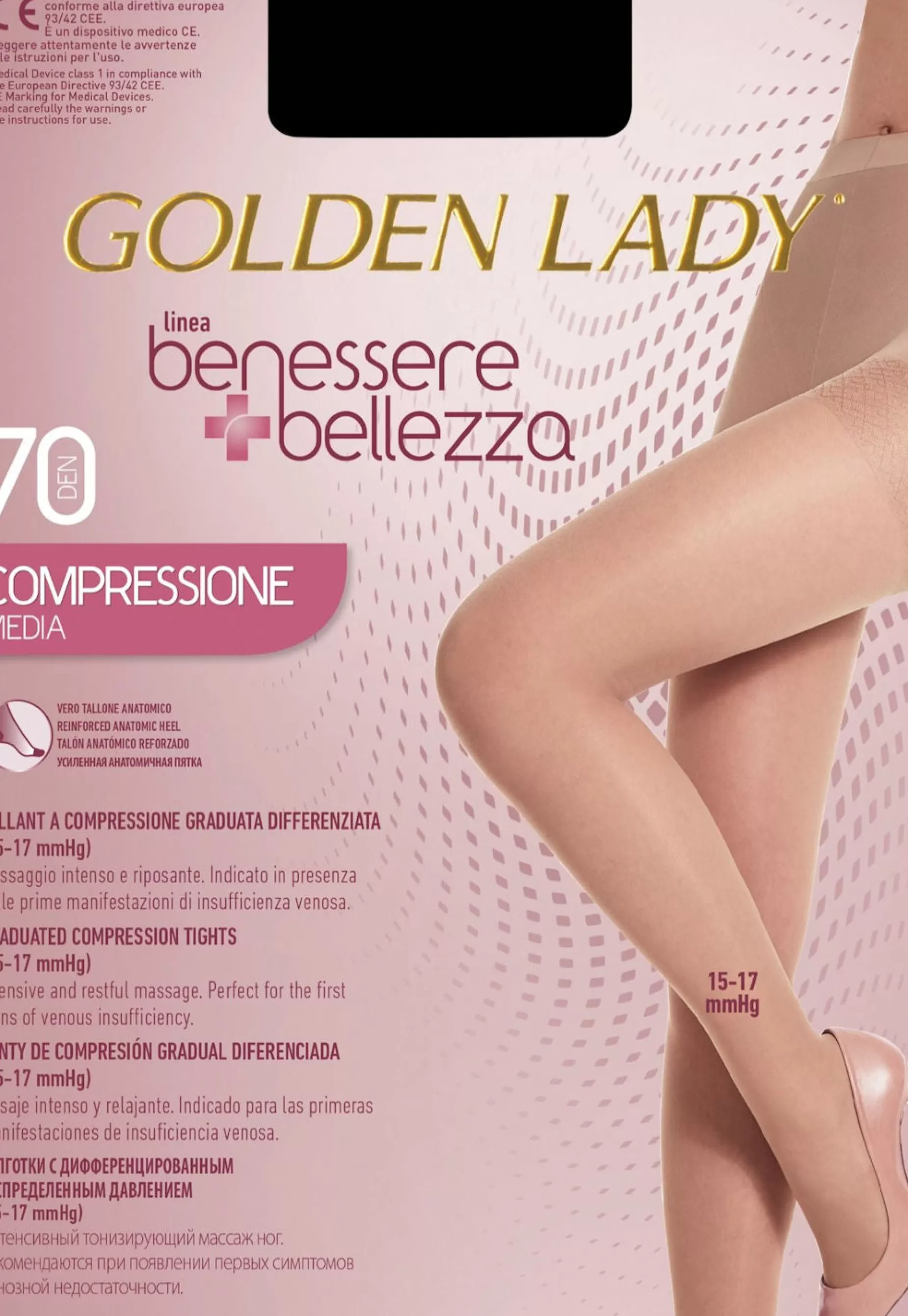 Support Tights | Golden Lady Wellness & Beauty 70 Den 15-17Mmhg Compression Sheer Tights By