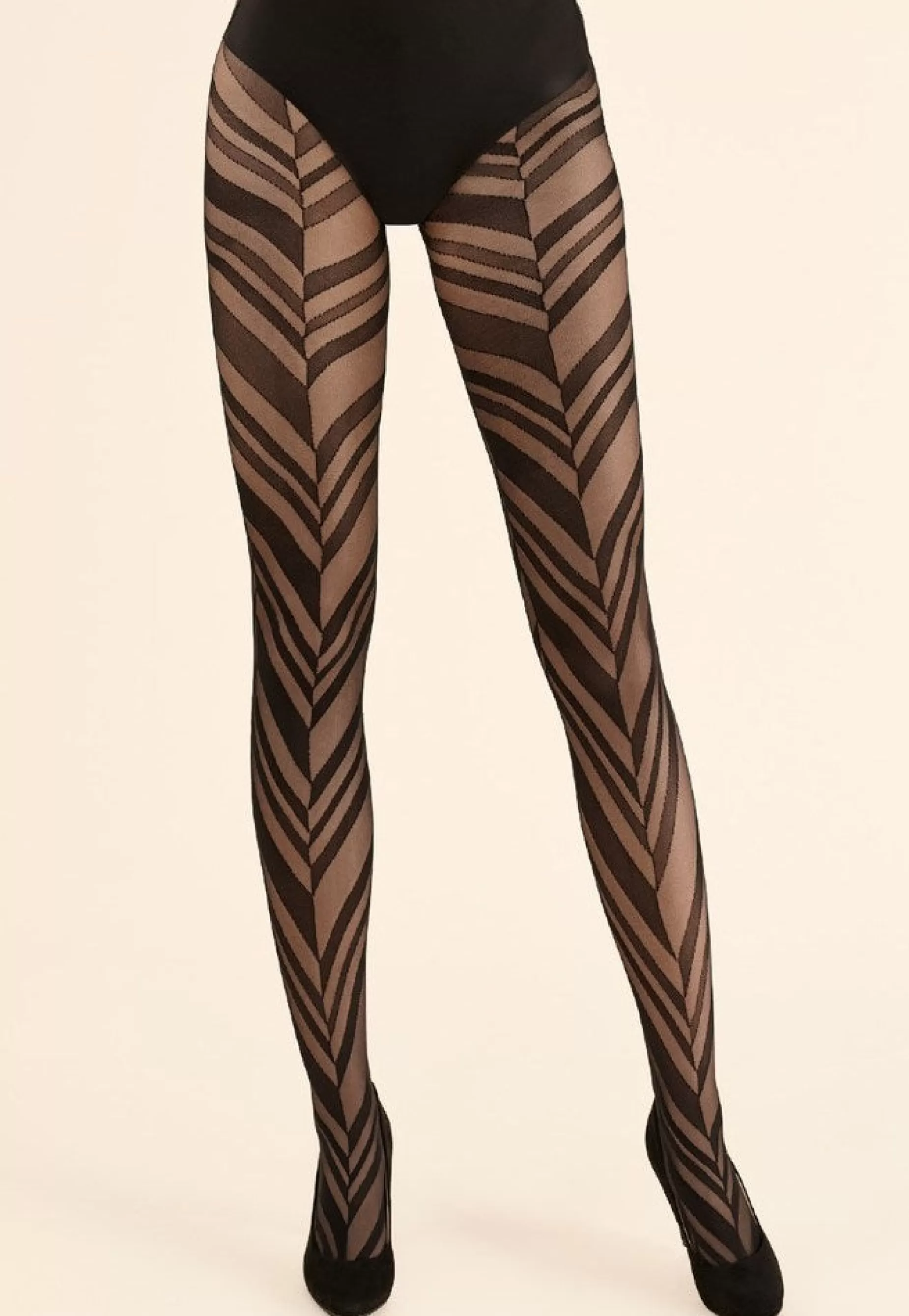 Patterned Tights | Gabriella Wendy Chevron Patterned Sheer Tights By