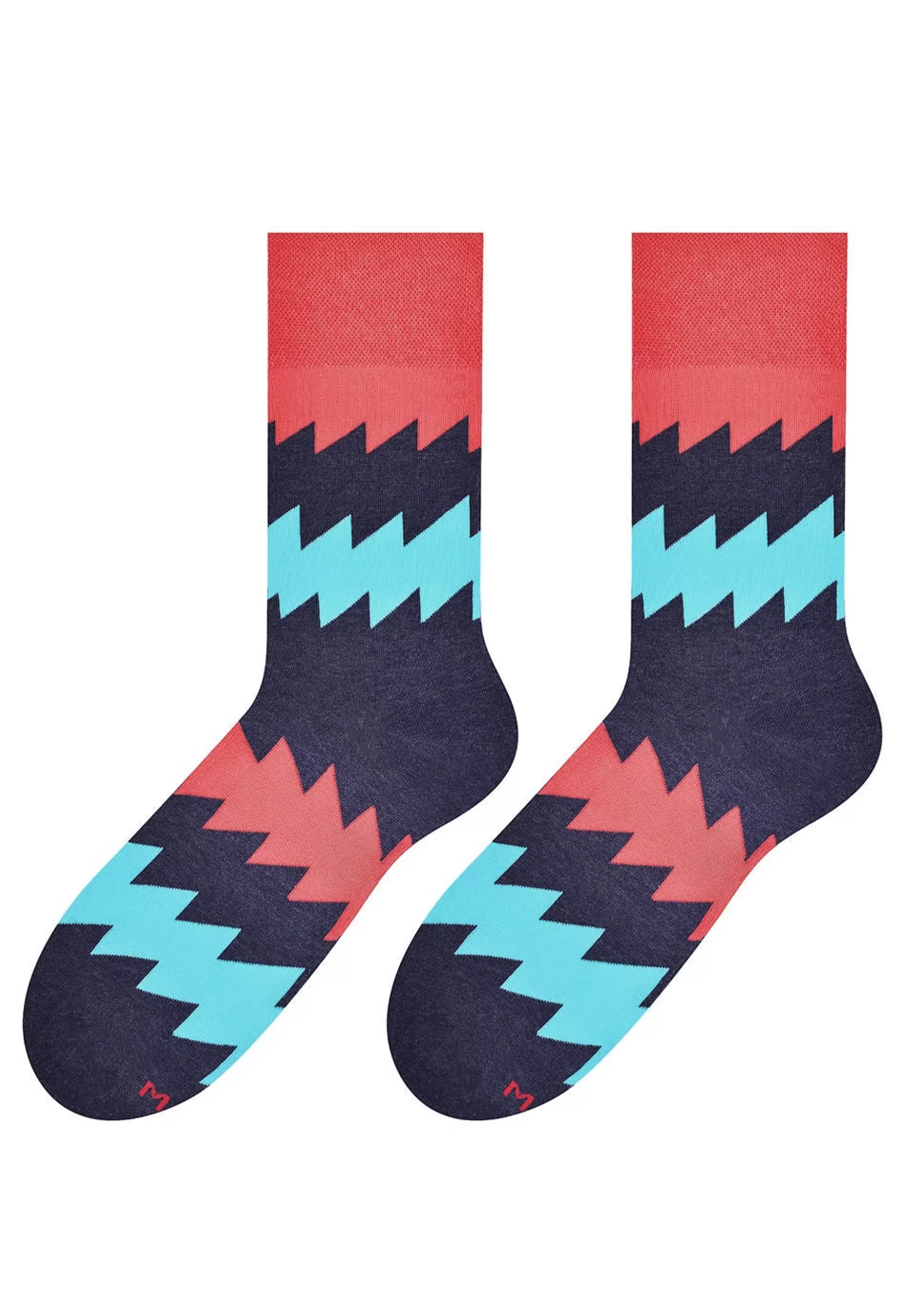 Men's Socks | More Zigzag Patterned Socks In , Blue & Red By Navy